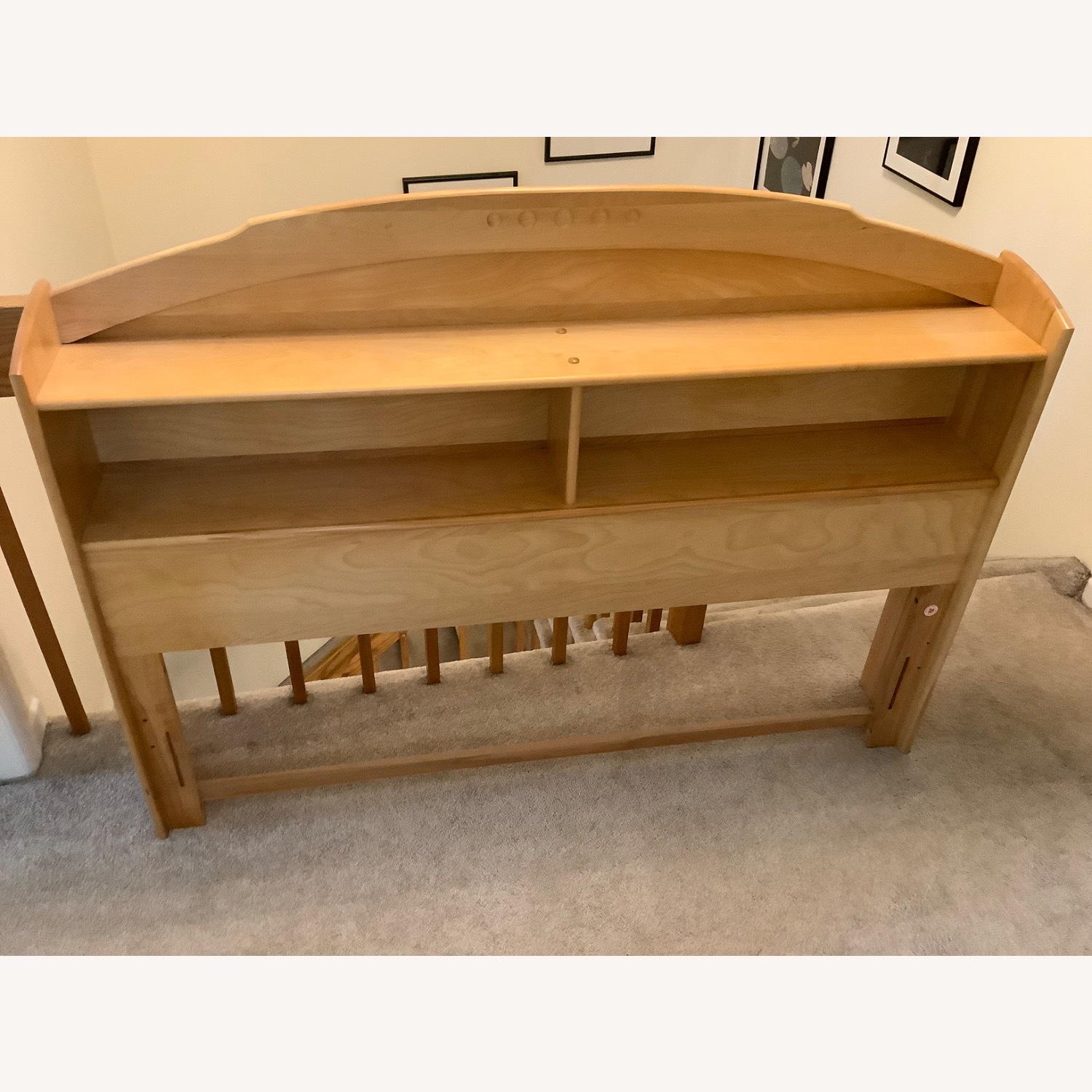 Full Size Headboard With Built in Bookcase - image-0