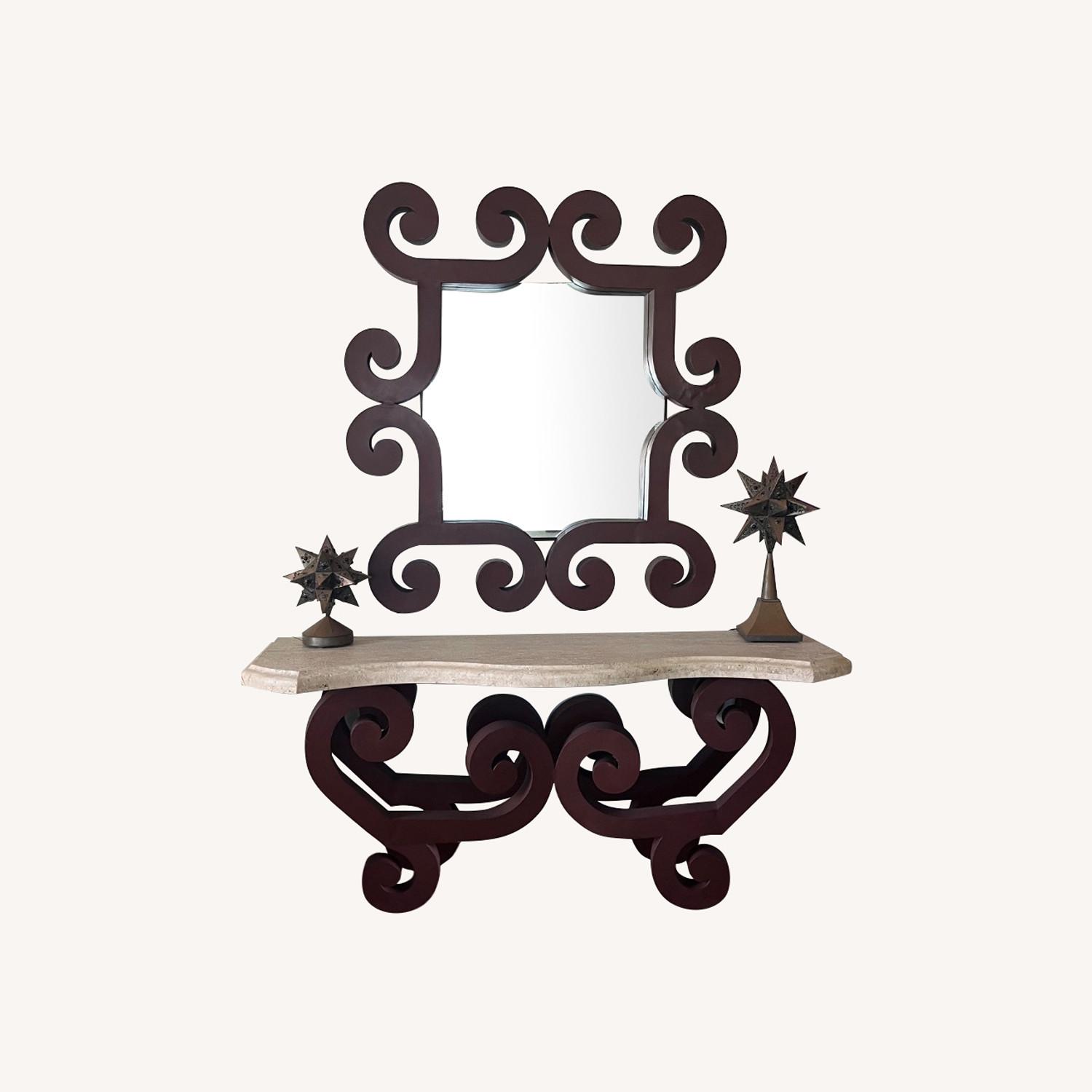 Custom Mirror and Base With Marble Top - image-4