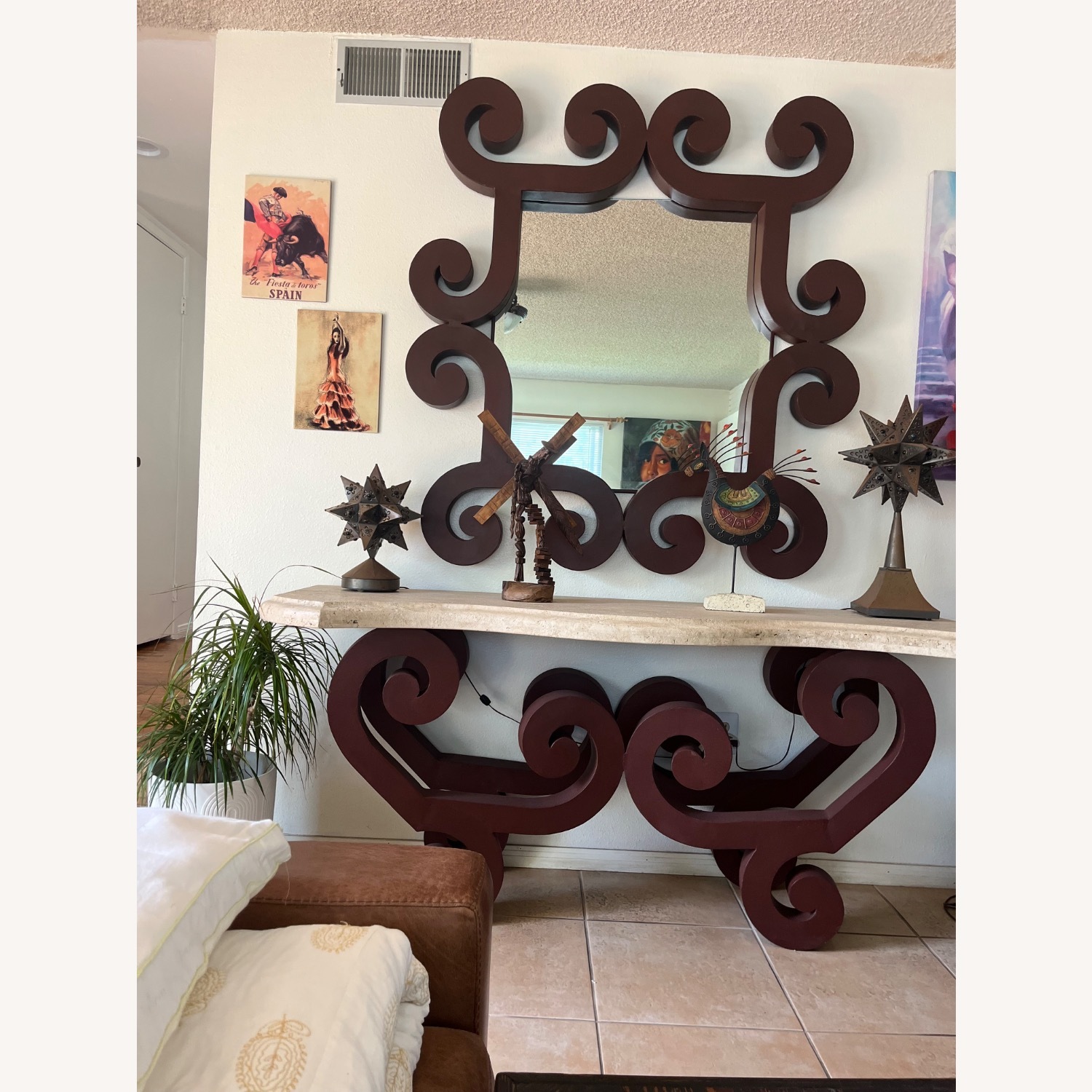 Custom Mirror and Base With Marble Top - image-3