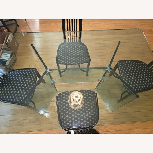 Used Vintage Modern, All Glass Dining Room Table  for sale on AptDeco