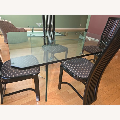 Used Vintage Modern, All Glass Dining Room Table  for sale on AptDeco