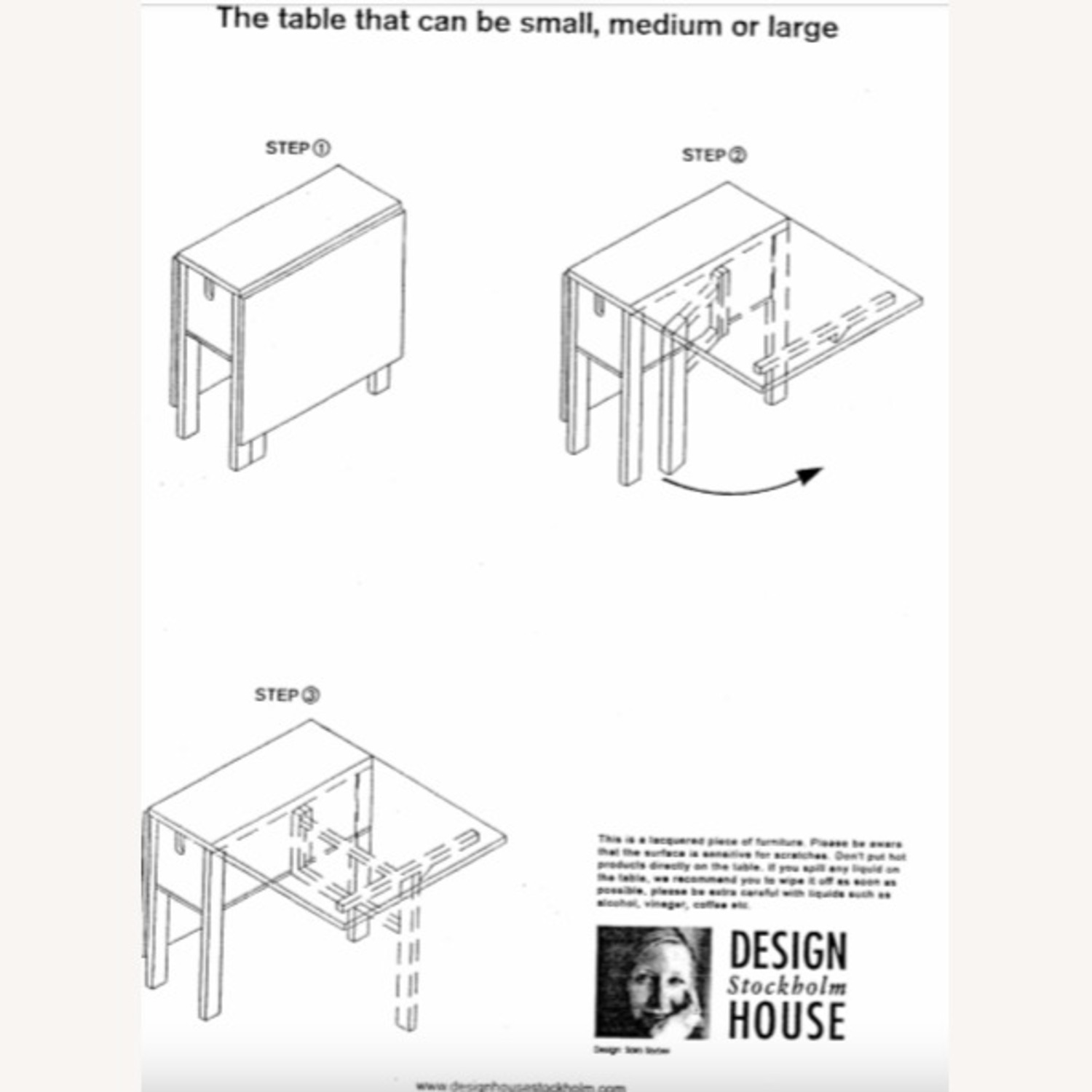 Scandinavian Design House Drop Leaf Dining Table - image-3