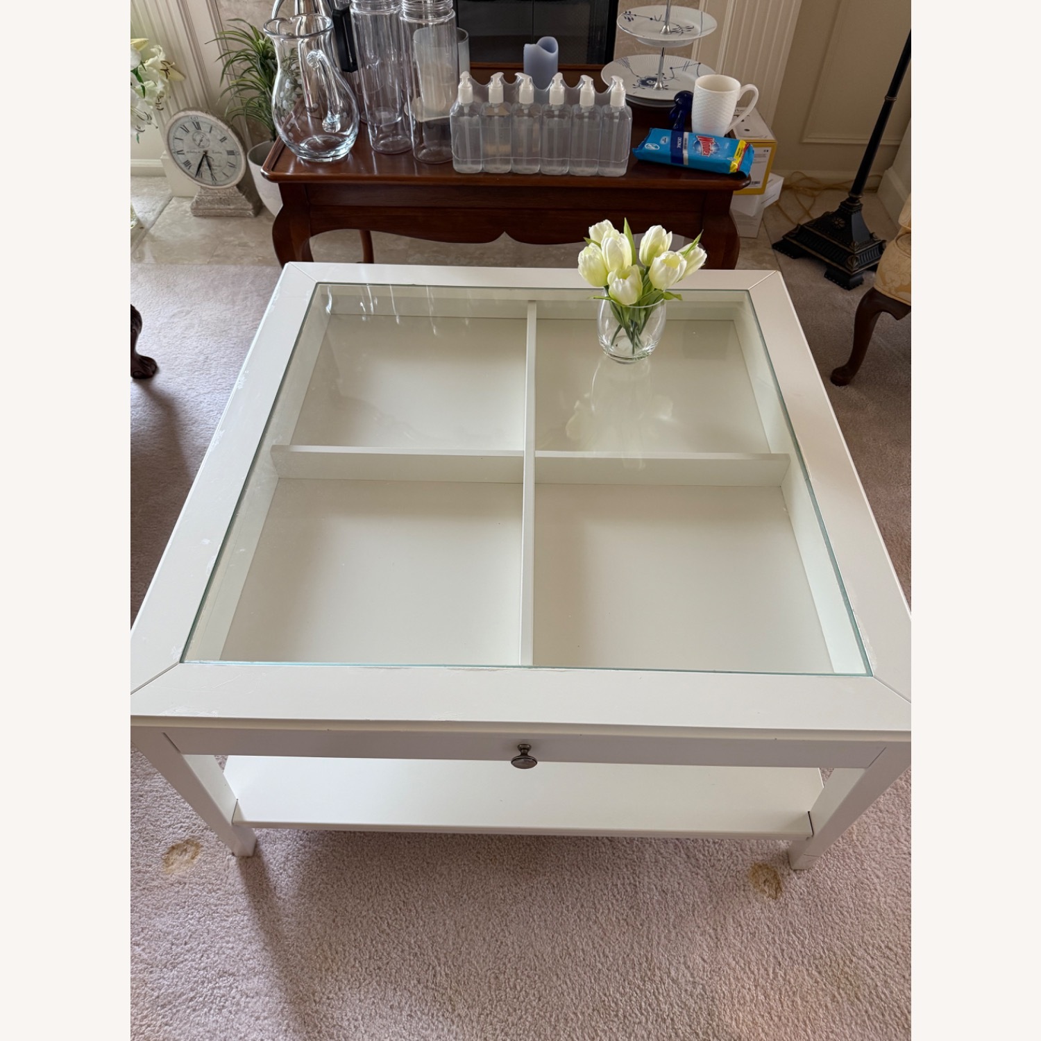 IKEA LIATORP Coffee Table with Glass Top & Storage - image-8