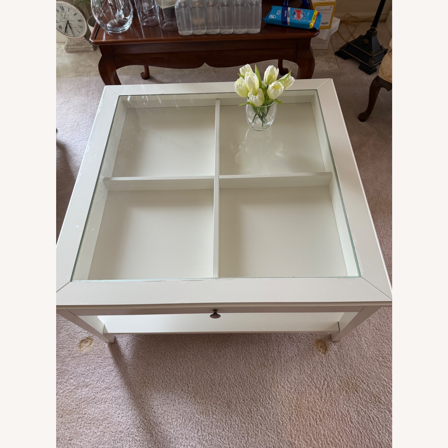 IKEA LIATORP Coffee Table with Glass Top & Storage - image-4