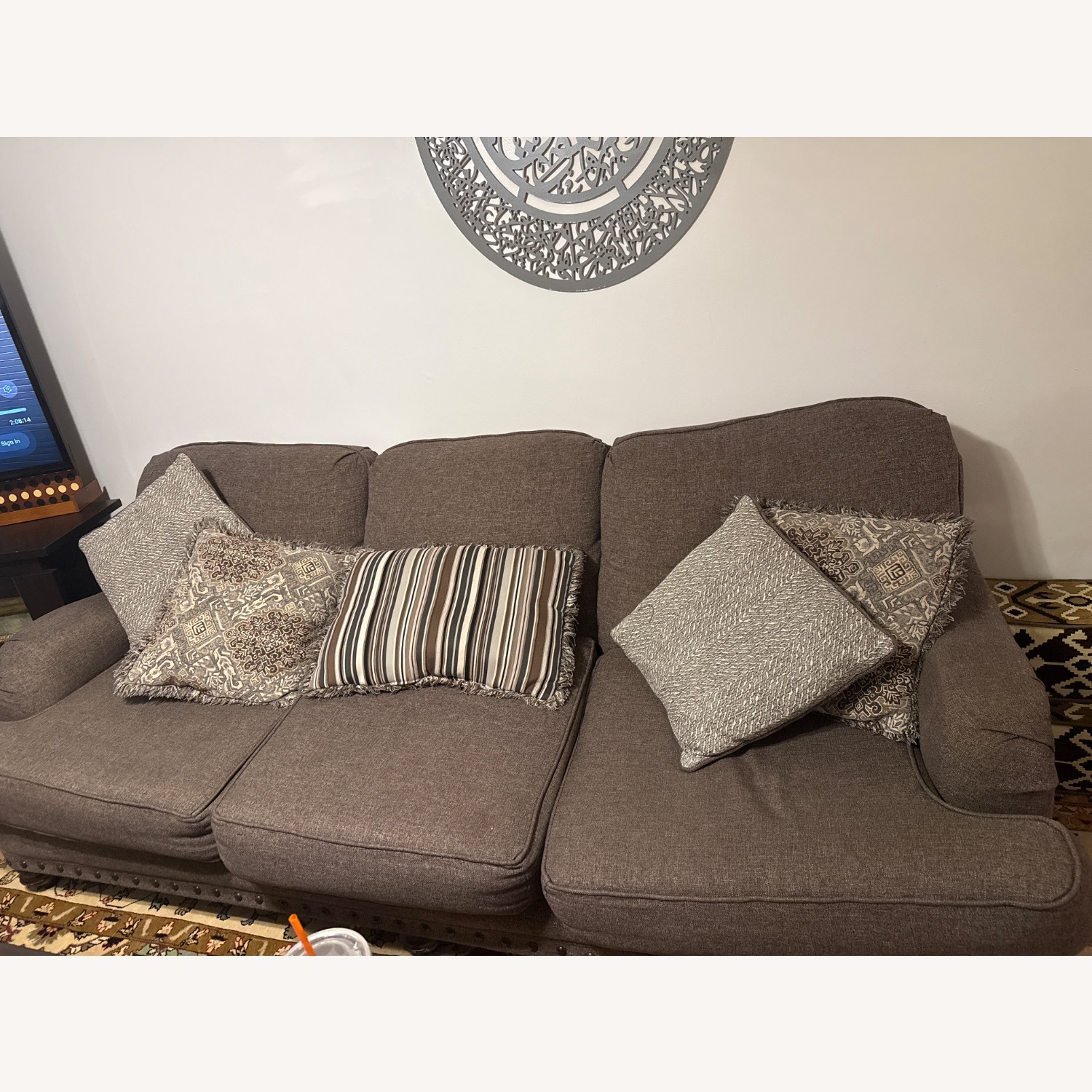 Dark Grey 3 Seater Sofa - image-1