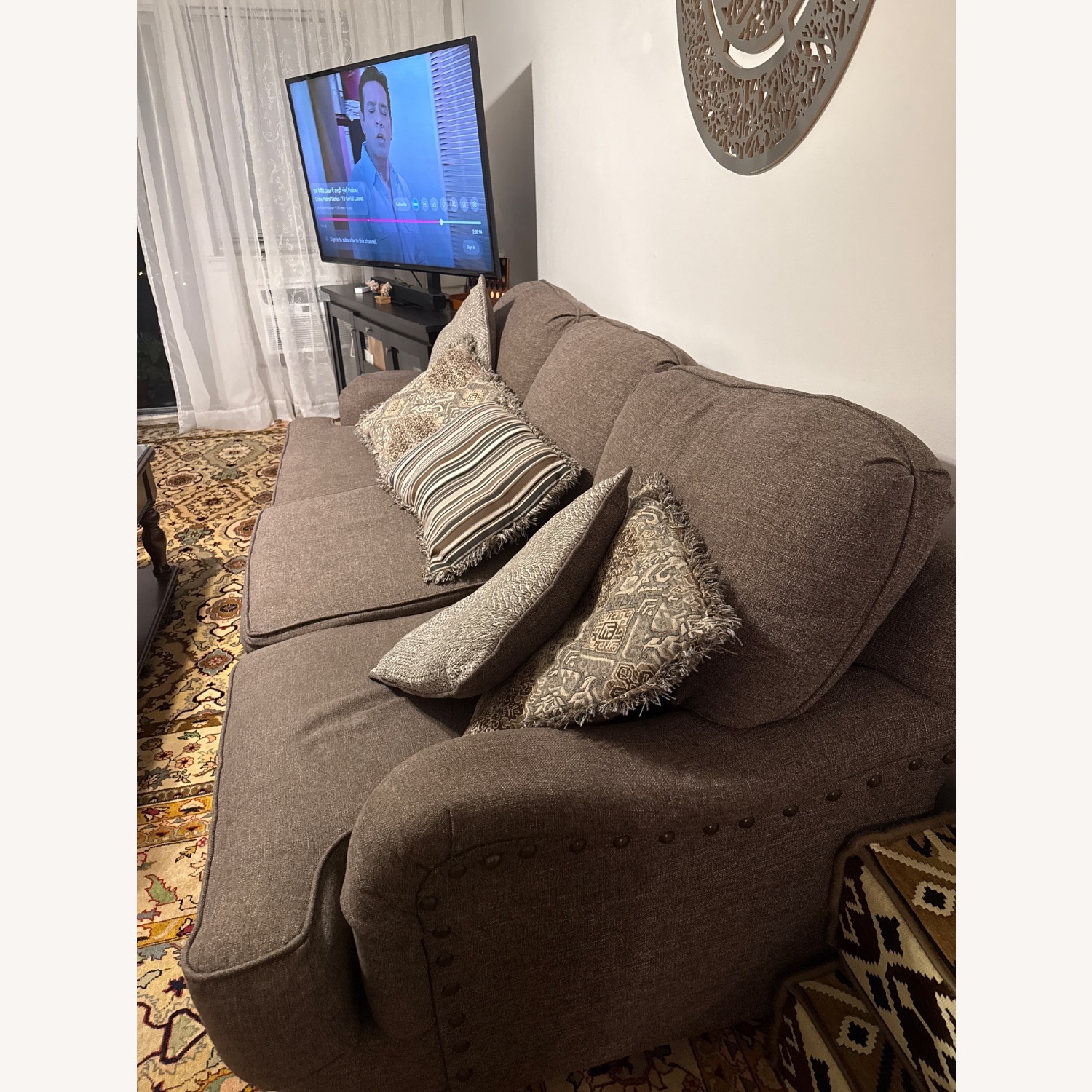 Dark Grey 3 Seater Sofa - image-2