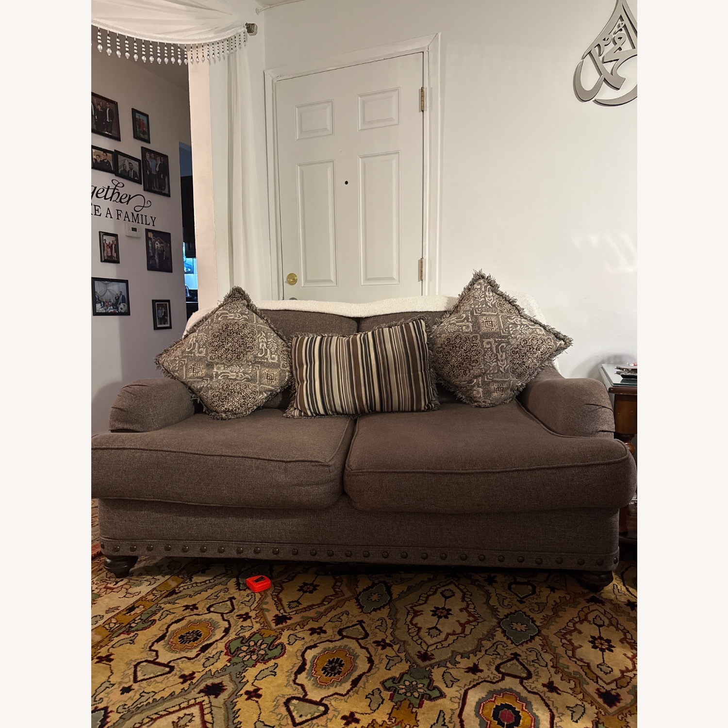 Raymour & Flanigan Dark Grey 2 Seater Sofa  - image-1