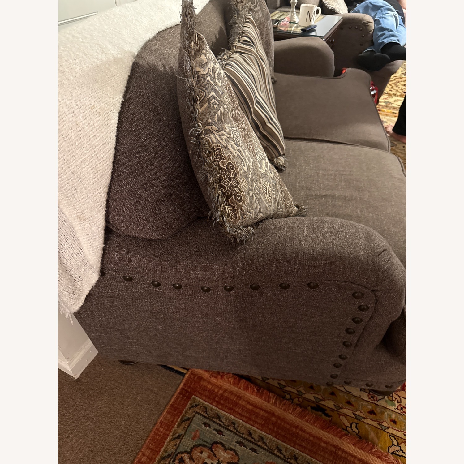 Raymour & Flanigan Dark Grey 2 Seater Sofa  - image-2