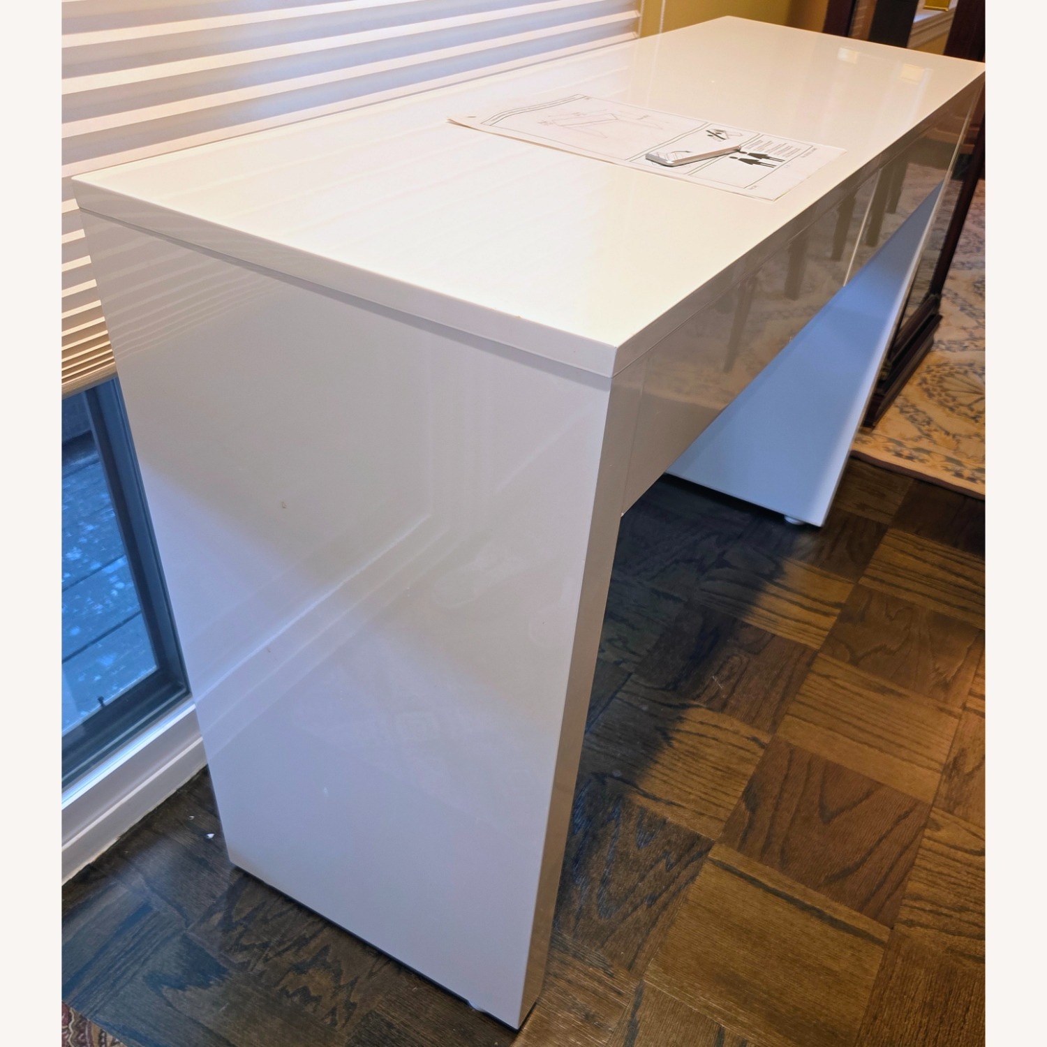 Gloss White Parsons Desk - Container Store - image-3