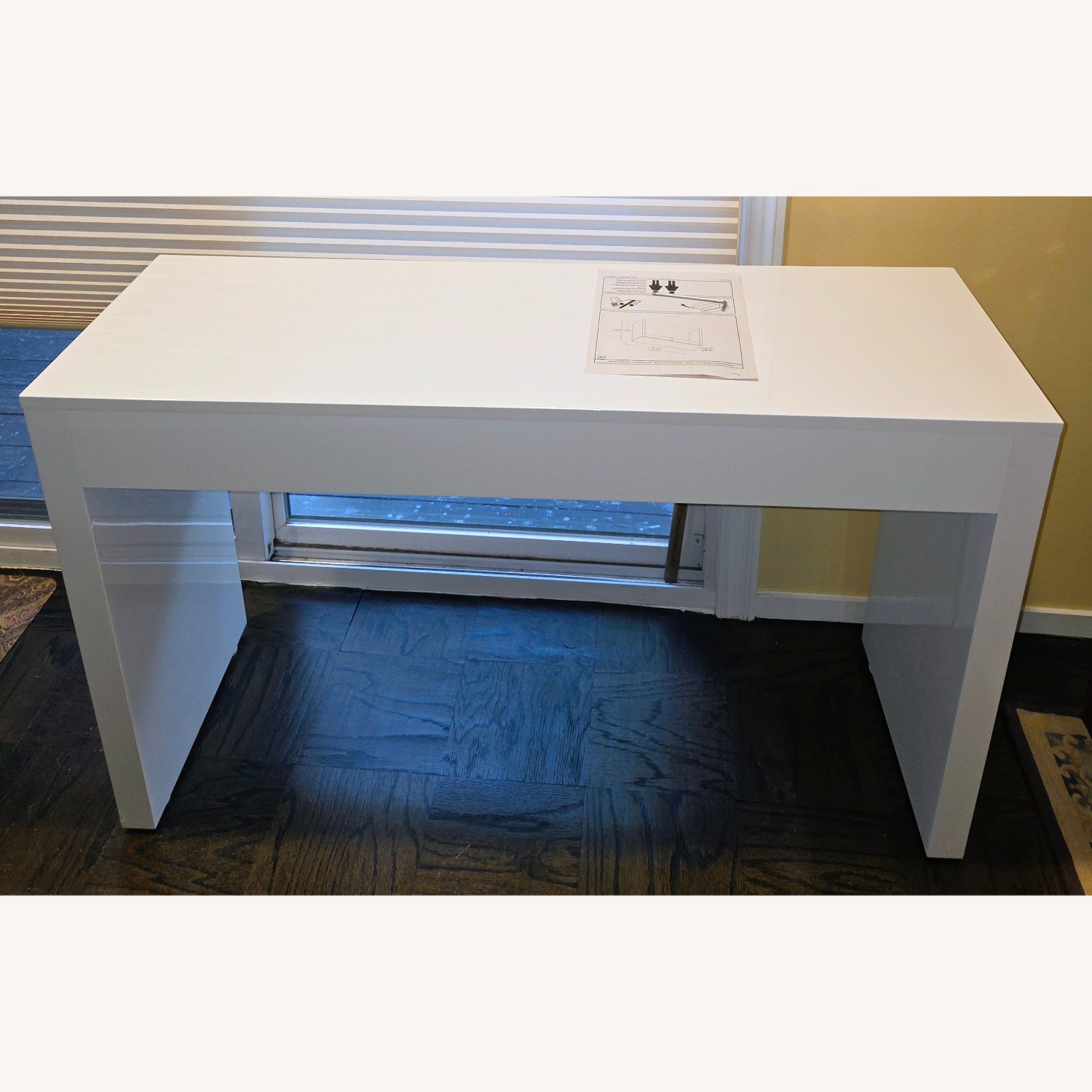 Gloss White Parsons Desk - Container Store - image-1
