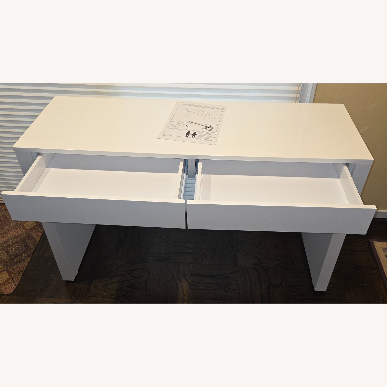 Gloss White Parsons Desk - Container Store - image-8