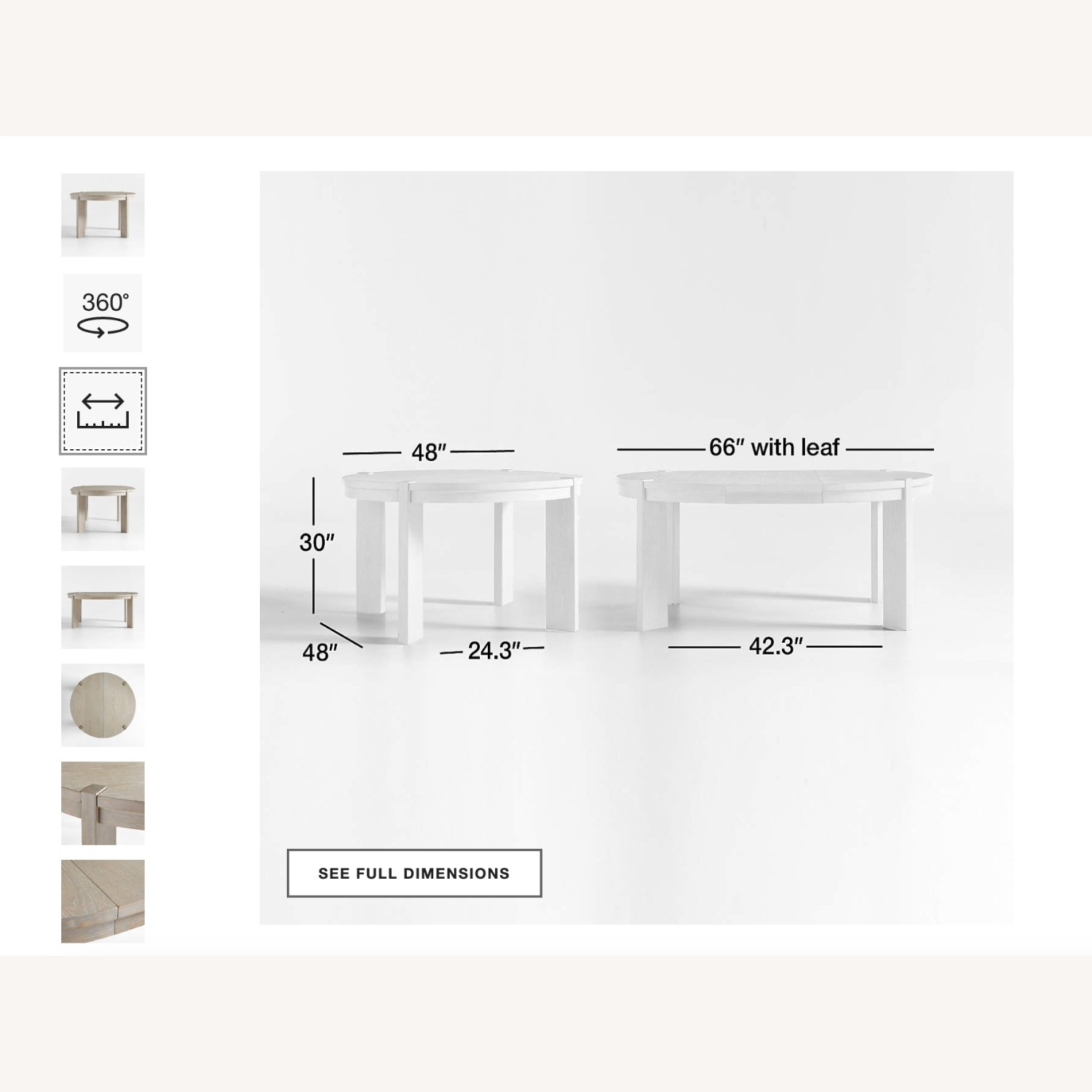 Crate & Barrel Diset Wood Oval 48" Extendable Dining Table - image-3