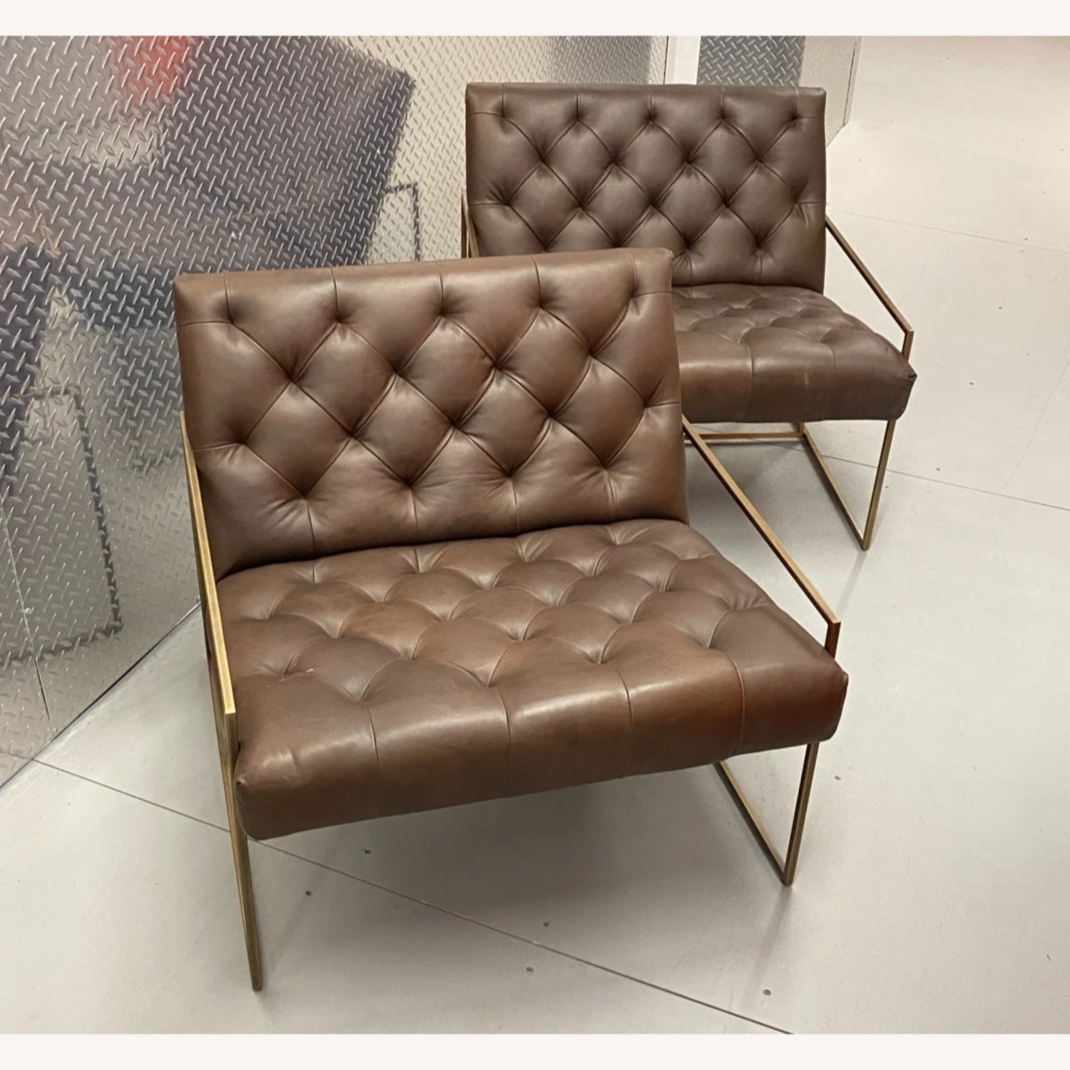 Restoration Hardware 2 Marsden Leather Chairs - image-0