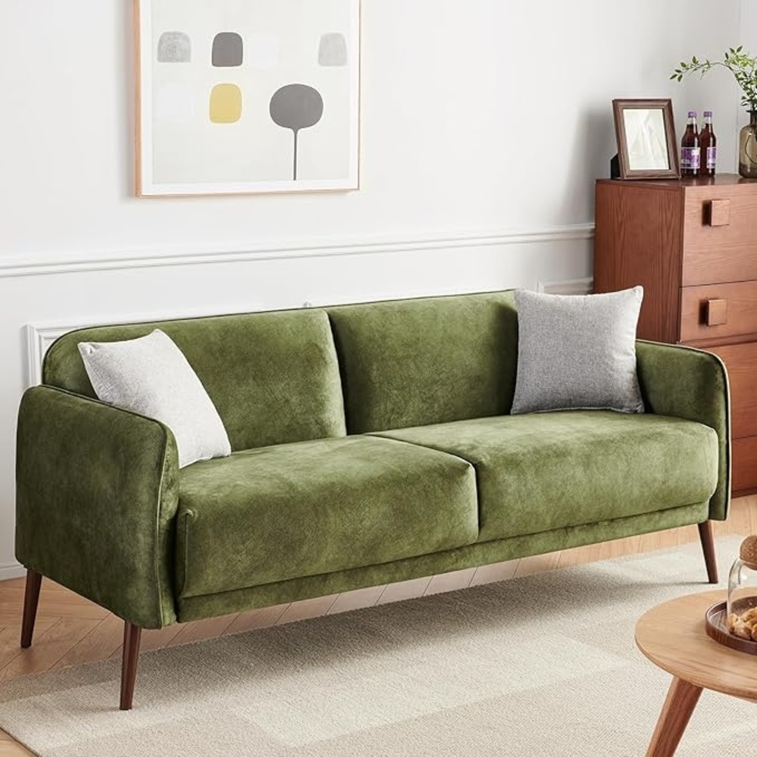 Green Velvet Sofa  - image-6