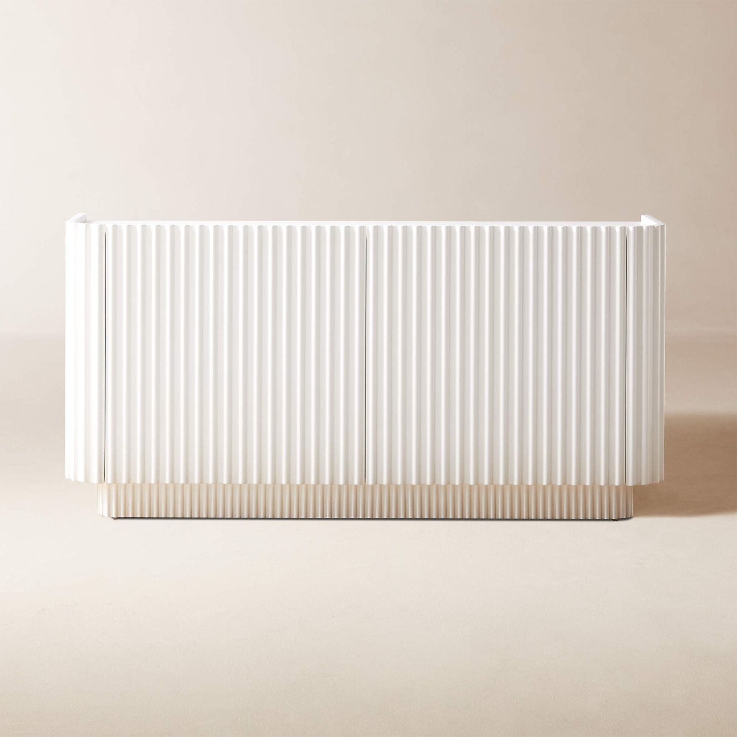 CB2 Truffle 59" White High Gloss Credenza - image-0