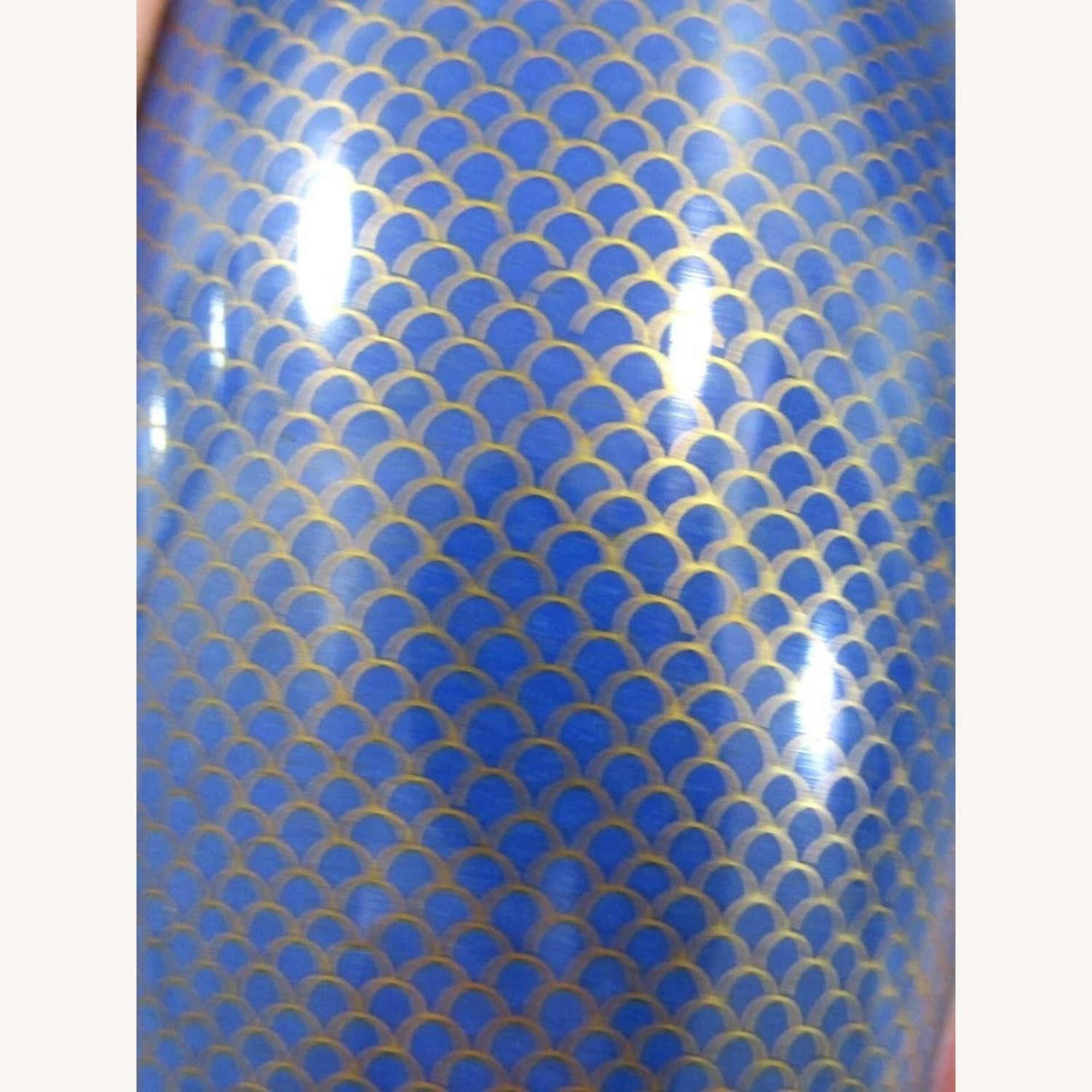 Antique Chinese Blue Fish Scale Cloisonne Vases - image-11