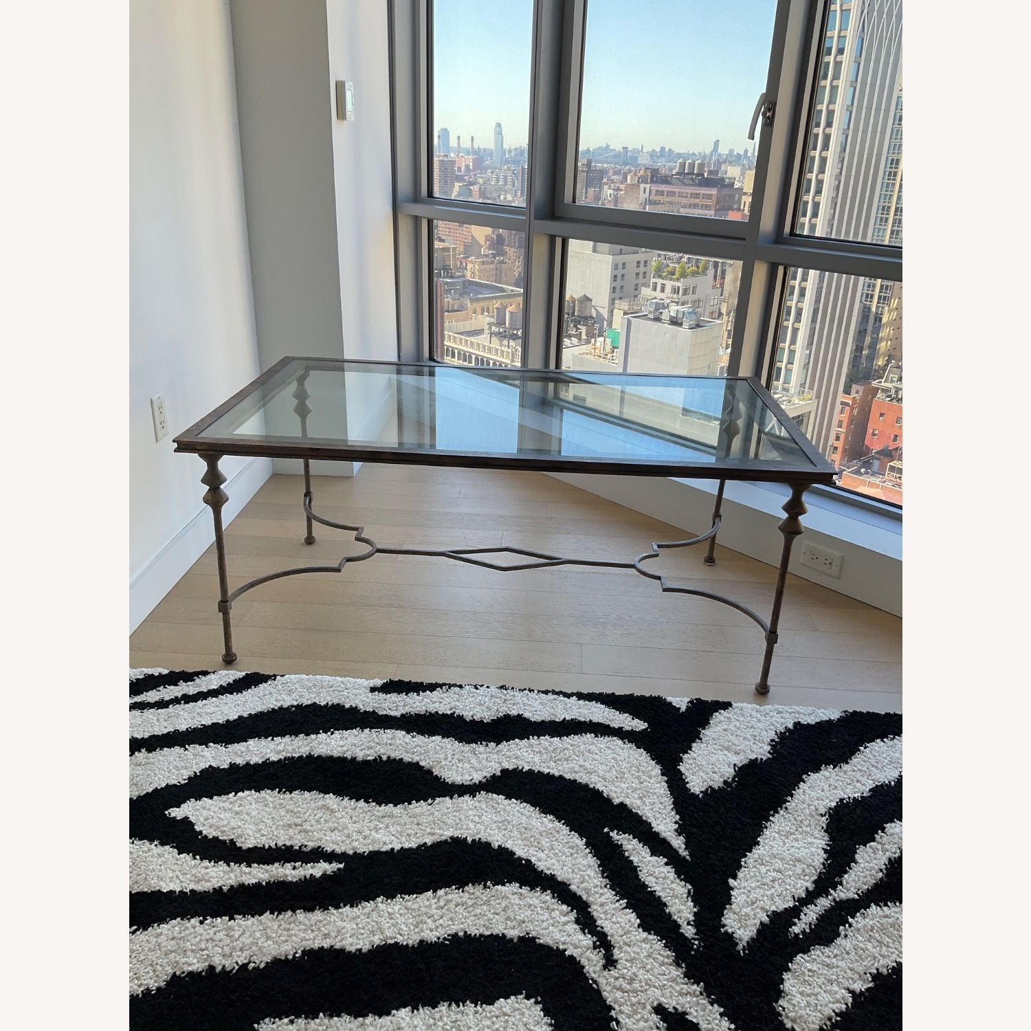 Metal and Glass Coffee Table - image-1