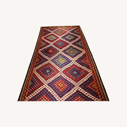 Used Eclectic Cecim Kilim in with Saffron Accents 1960s for sale on AptDeco