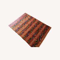 1950s Turkish Mid-Century Rustic Flat-Weave Rug