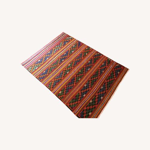 Used 1950s Turkish Mid-Century Rustic Flat-Weave Rug for sale on AptDeco