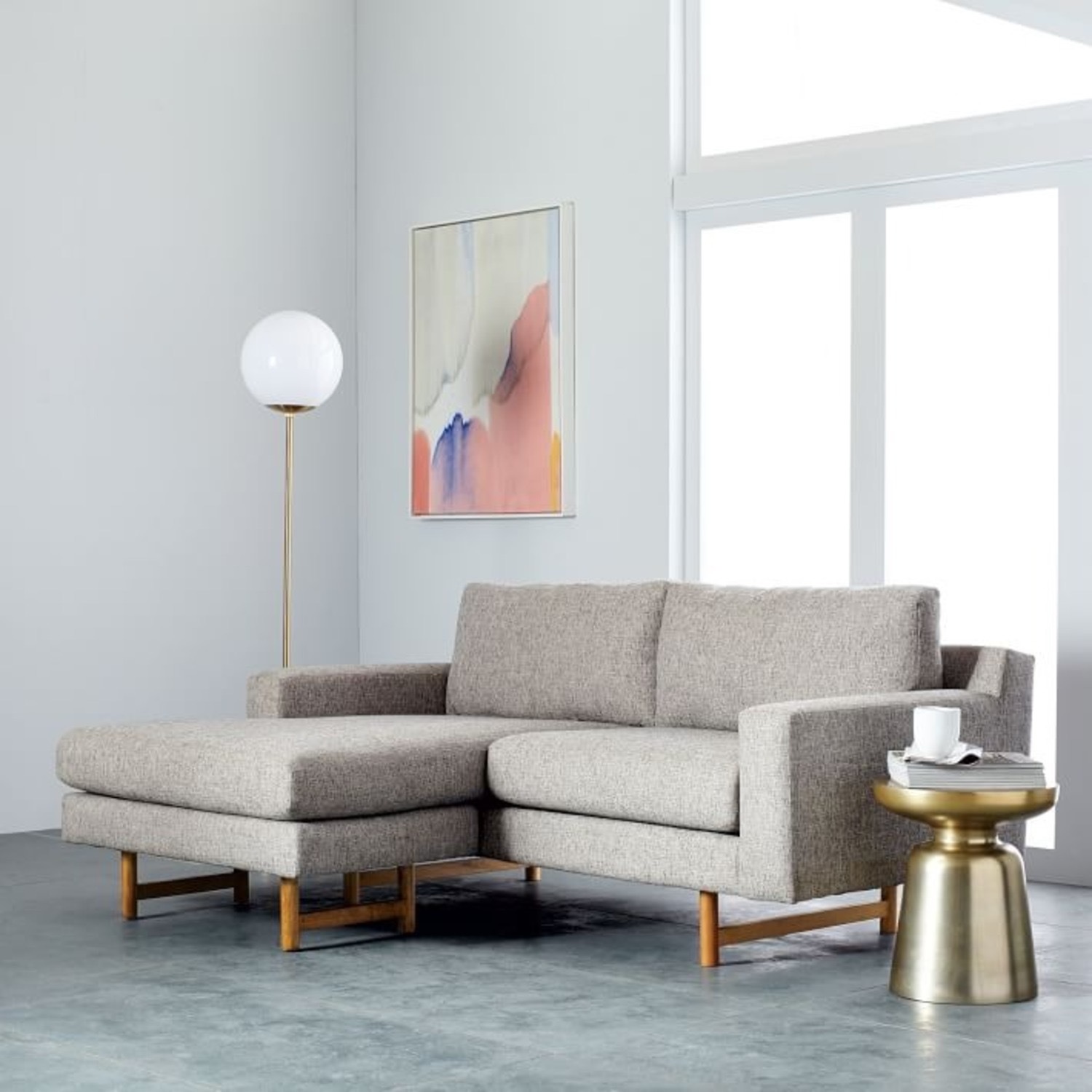 West Elm Eddy Sectional Gray - image-2
