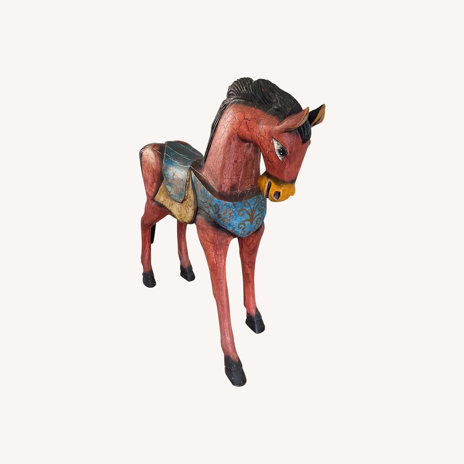 Hand Carved Solid Wood Horse - image-0