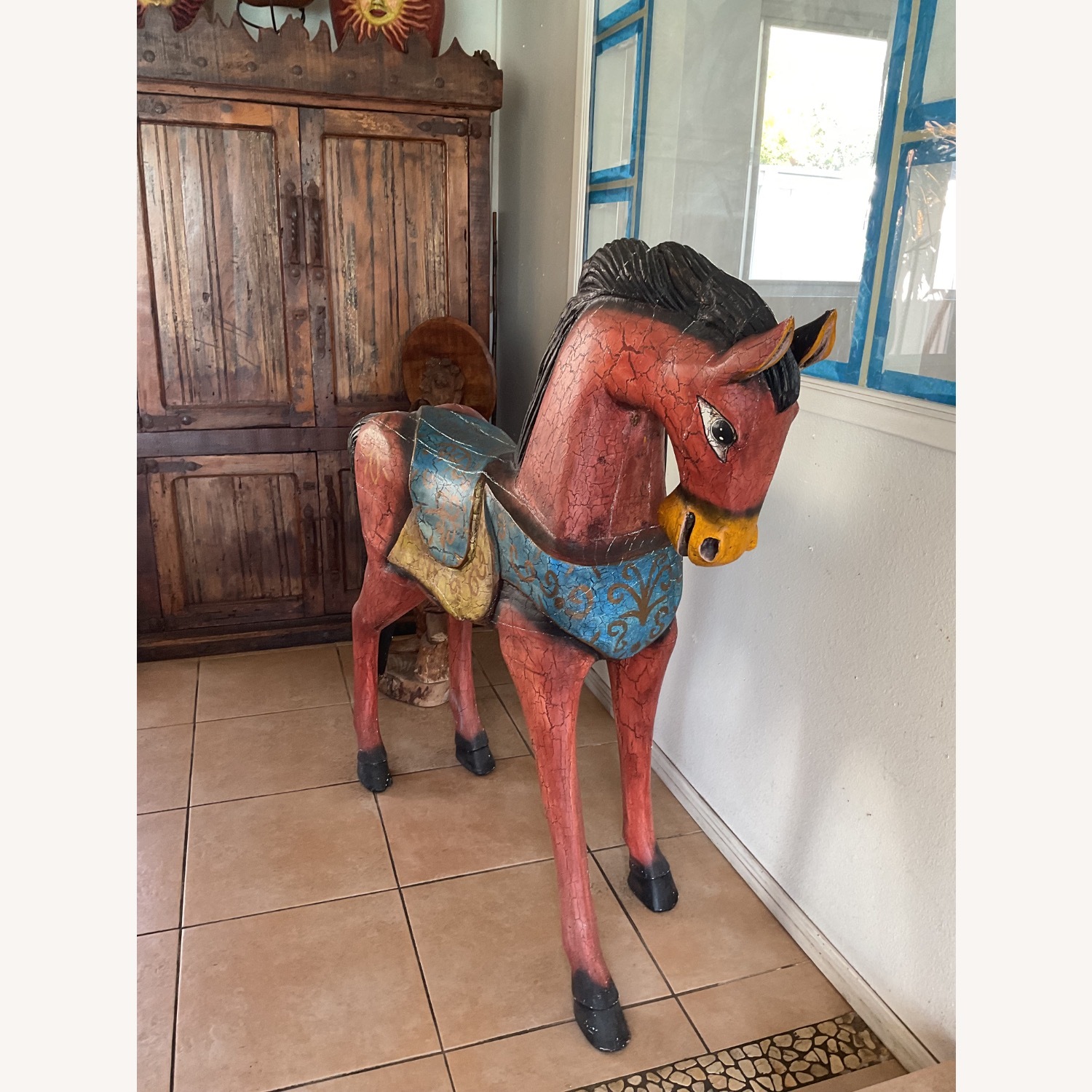 Hand Carved Solid Wood Horse - image-1