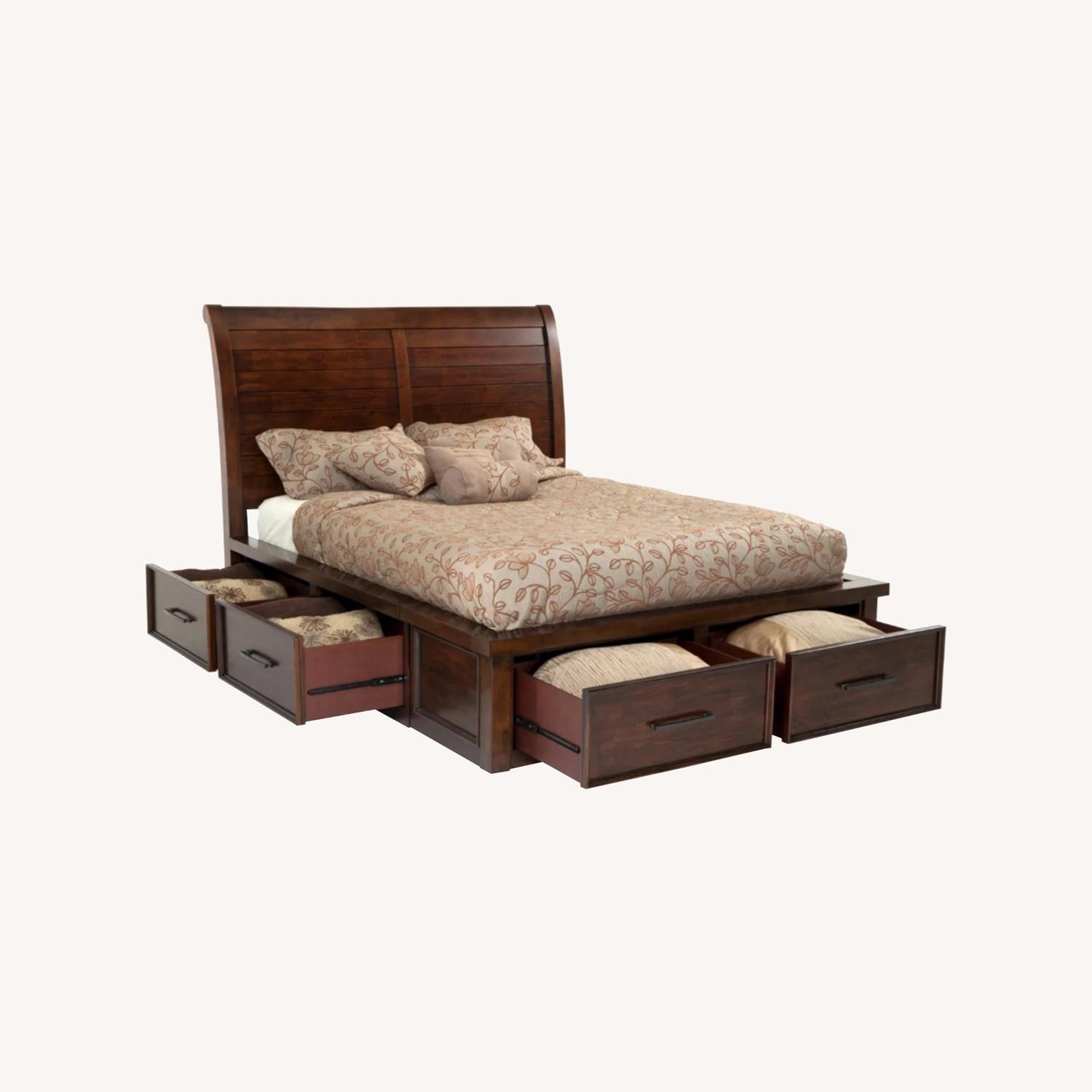 Hudson Dark Brown Queen Bed - image-0