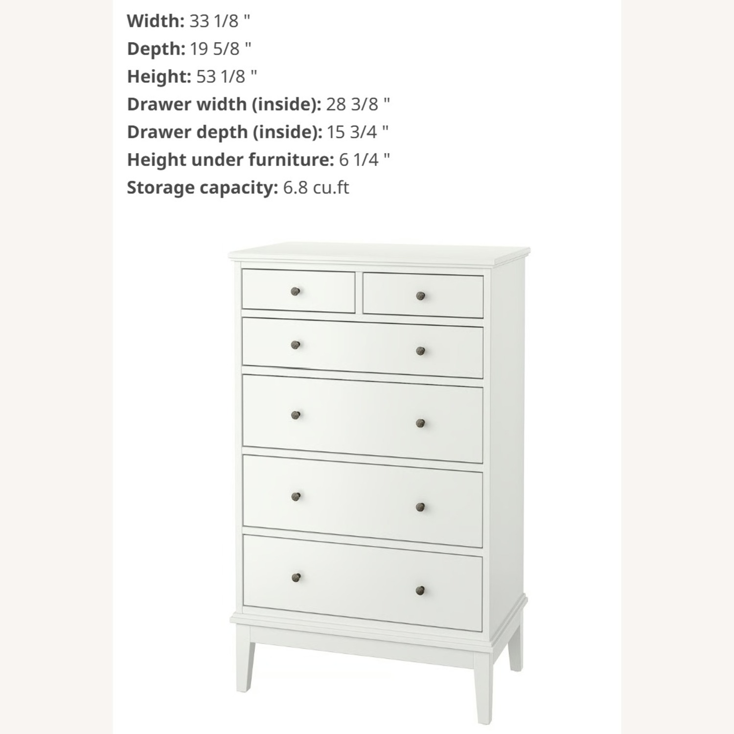IKEA Idanas 6 Drawer Chest - image-4