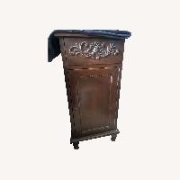 Dark Wood End Tables with Drawer and Storage