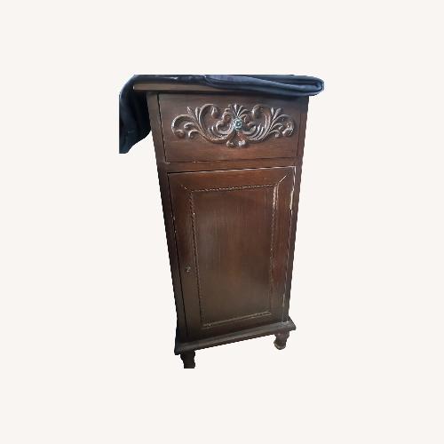 Used Dark Wood End Tables with Drawer and Storage  for sale on AptDeco