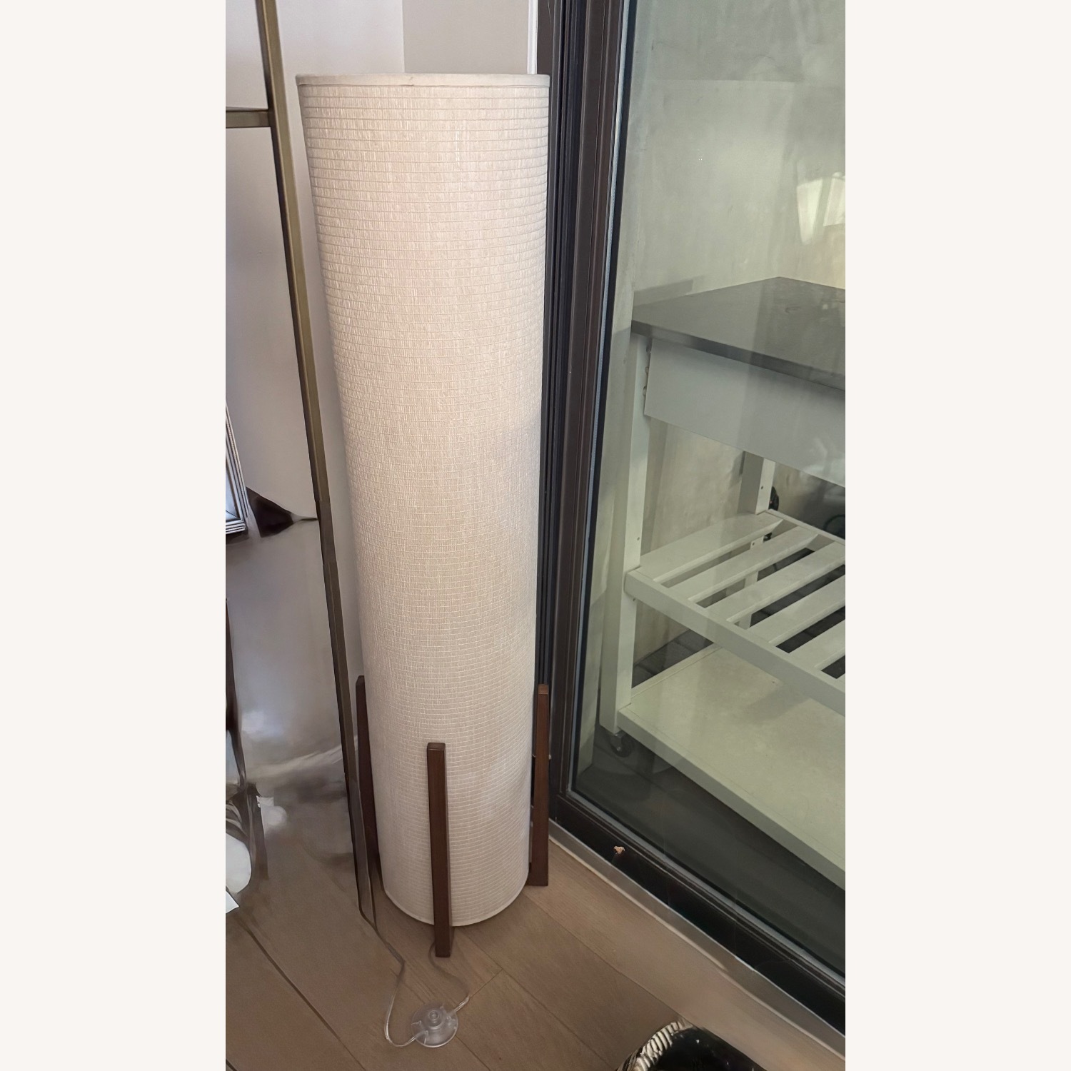 Crate & Barrel Weave Natural Floor Lamp 47" - image-1