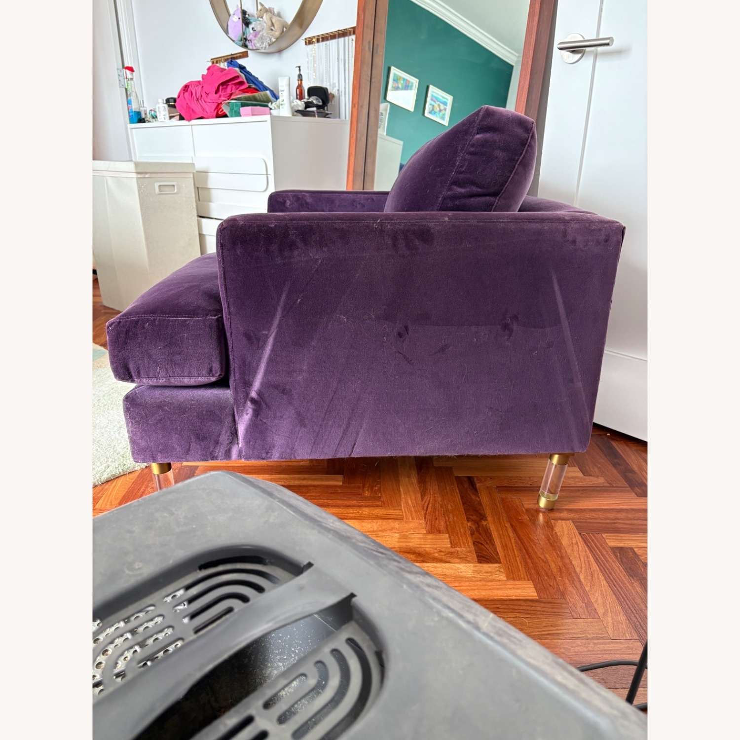 Anthropologie Bowen Purple Velvet Armchair - image-2