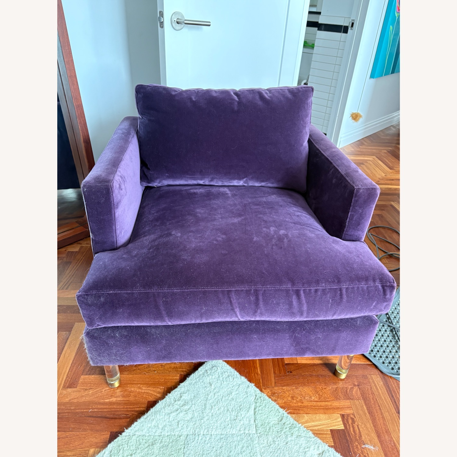 Anthropologie Bowen Purple Velvet Armchair - image-1