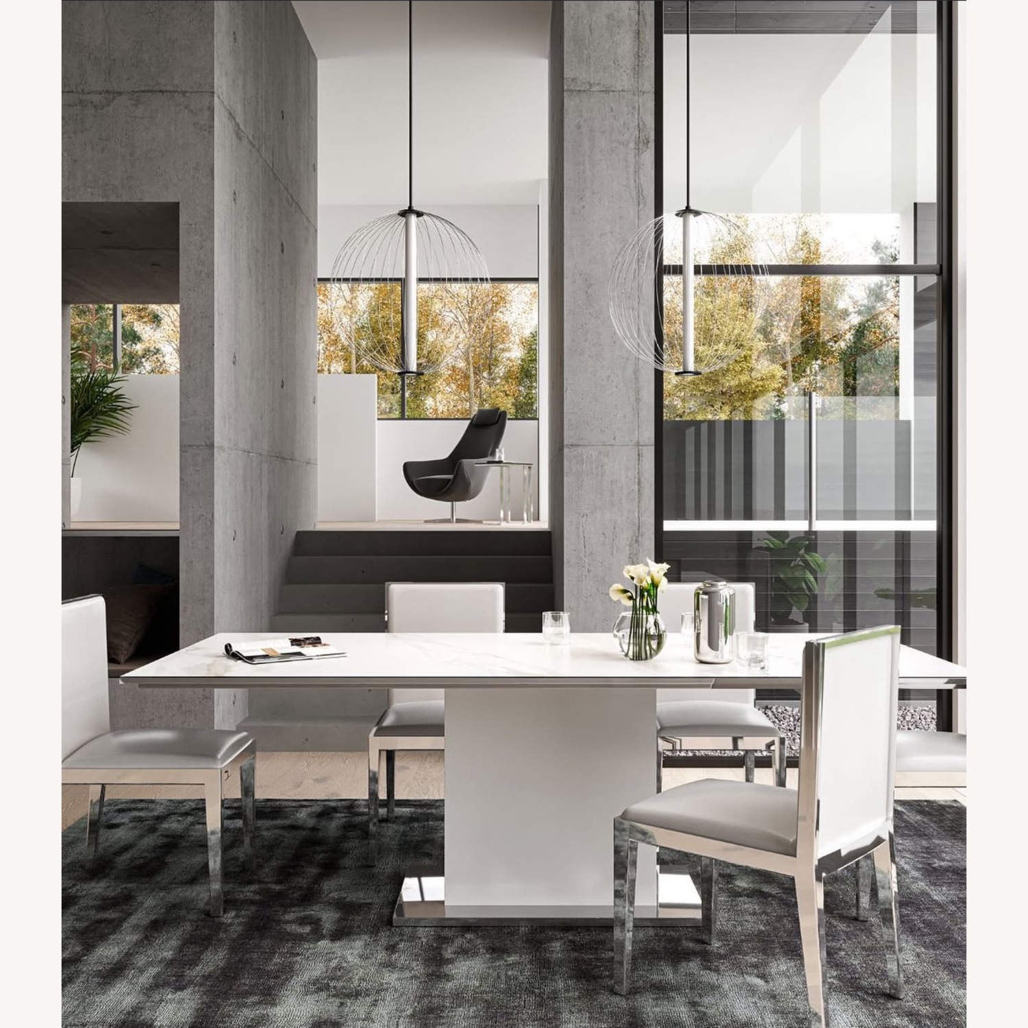 White Marble Dining Table - image-2
