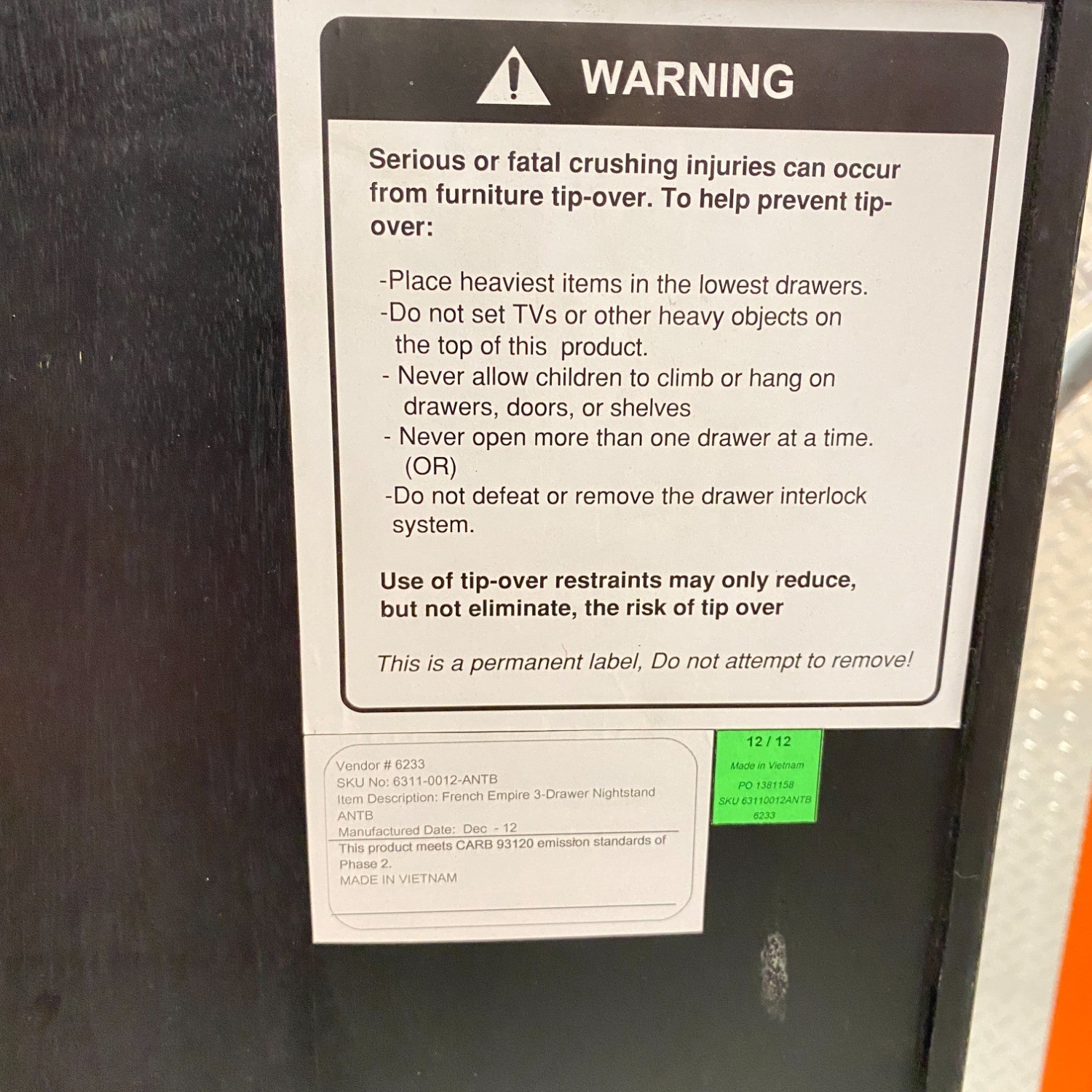 Restoration Hardware French Empire 3-Drawer Dresser - image-6