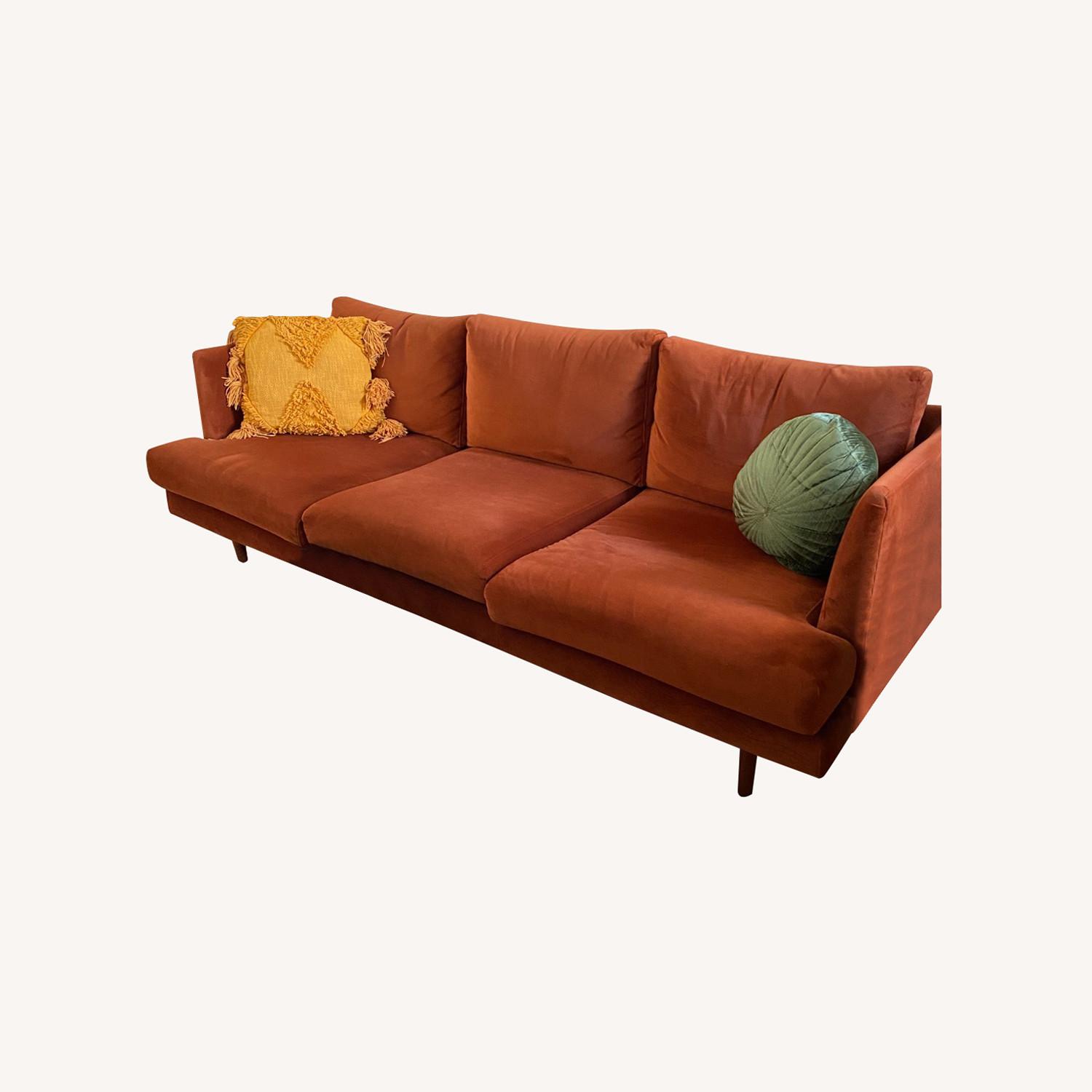 All Modern Norah 84" Velvet Recessed Arms Sofa - image-0
