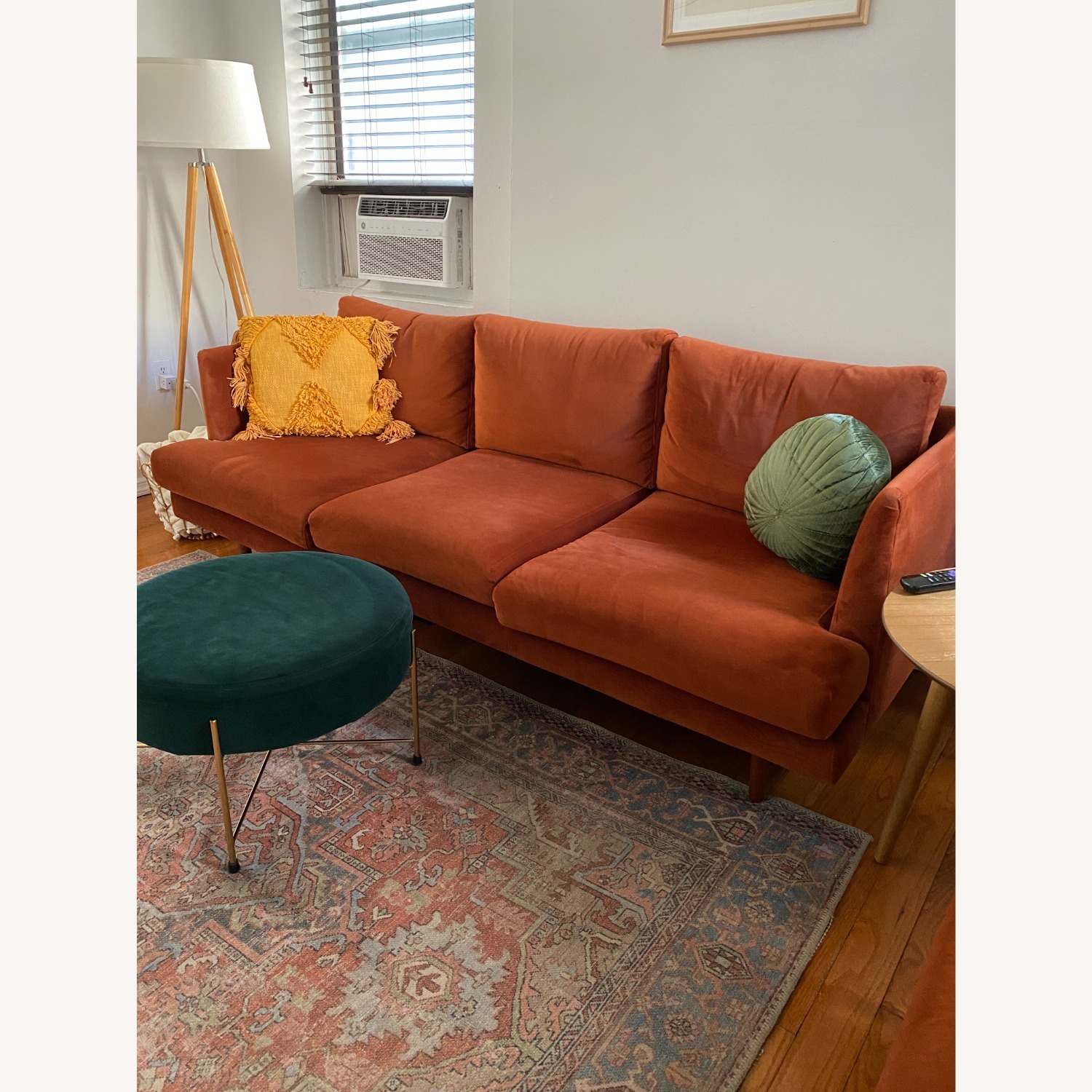 All Modern Norah 84" Velvet Recessed Arms Sofa - image-1