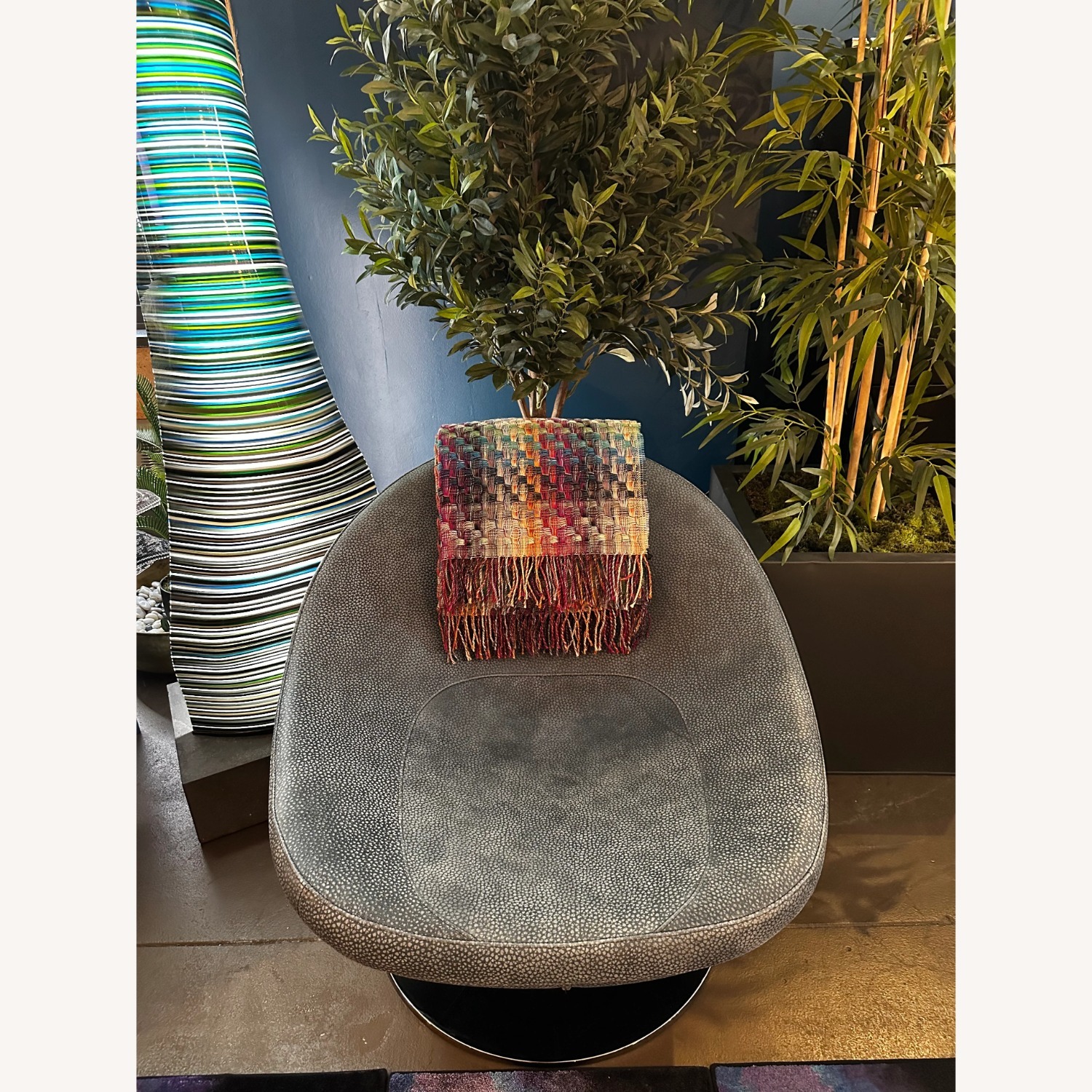 Blue Buffalo Leather Swivel Chair - image-6