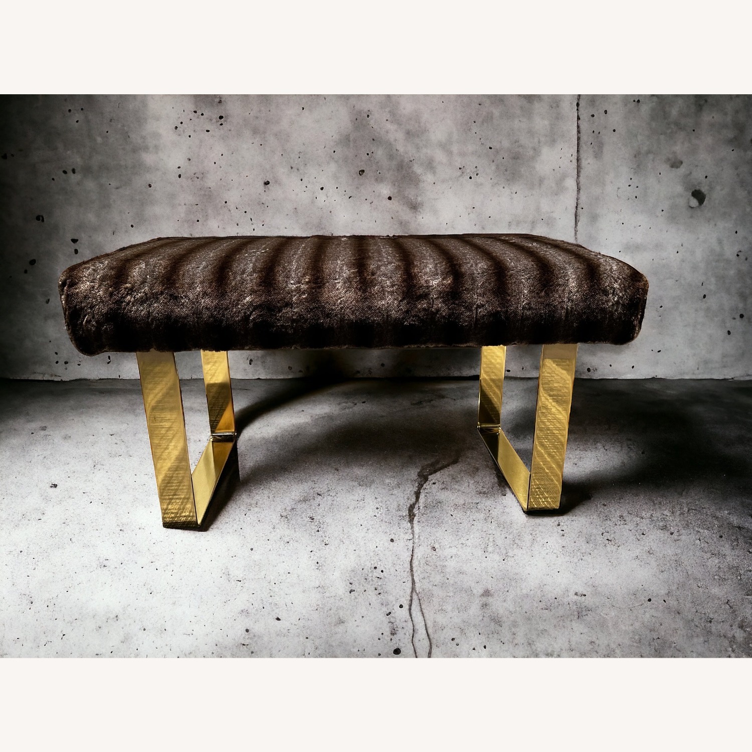 Faux Fur Modernist Bench - image-2