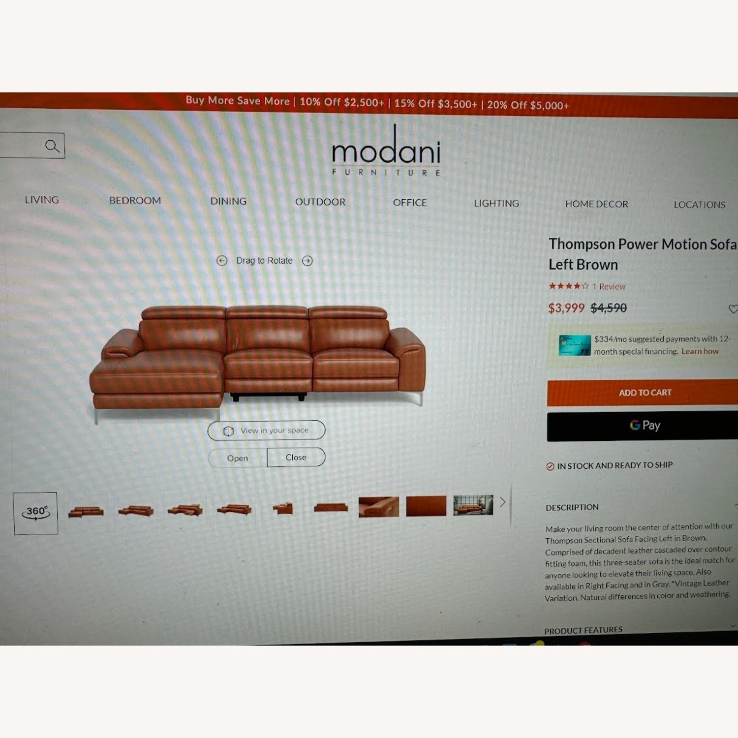 Modani Thompson Power Motion Sectional Sofa - image-10