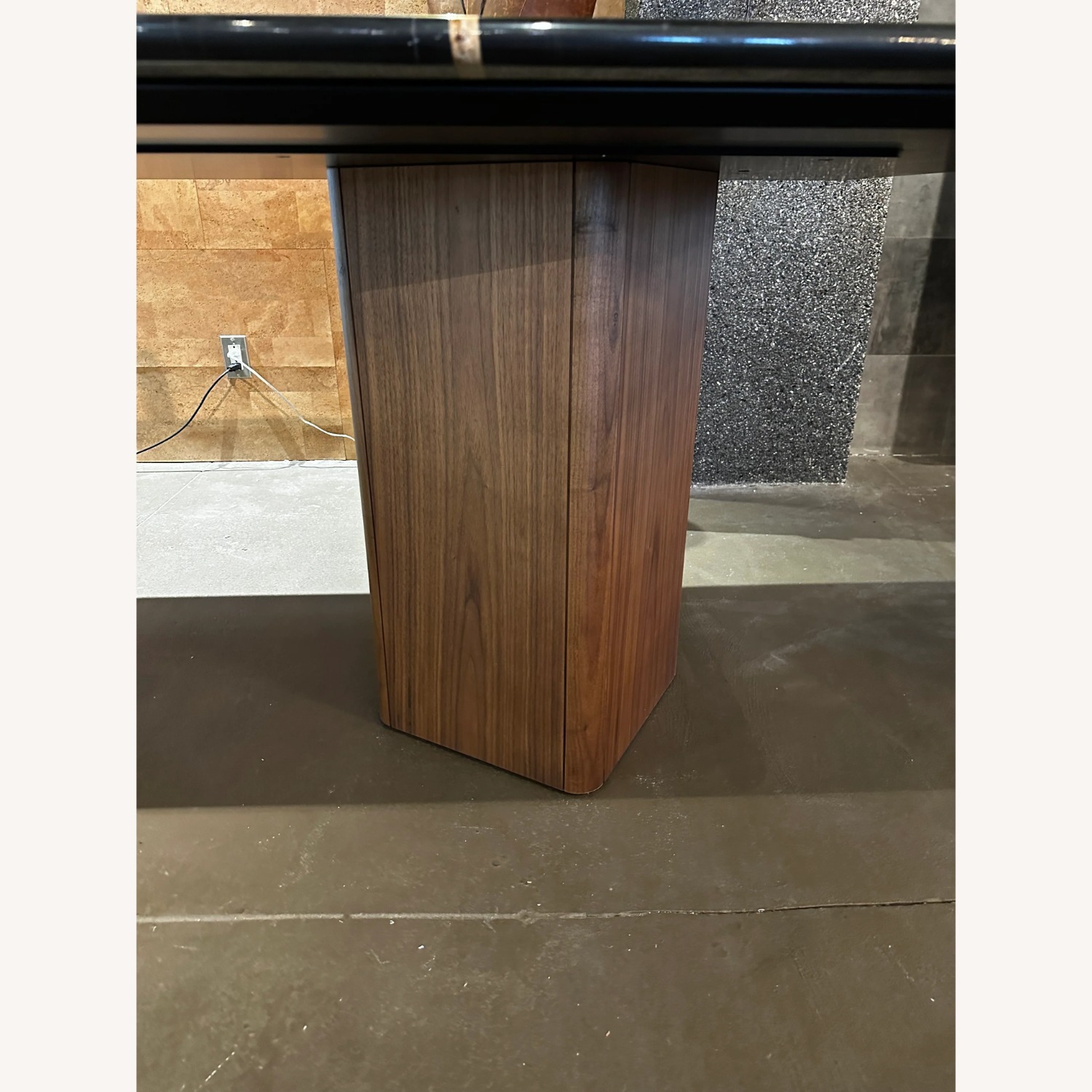Italian Marble & Walnut Dining Table - image-5