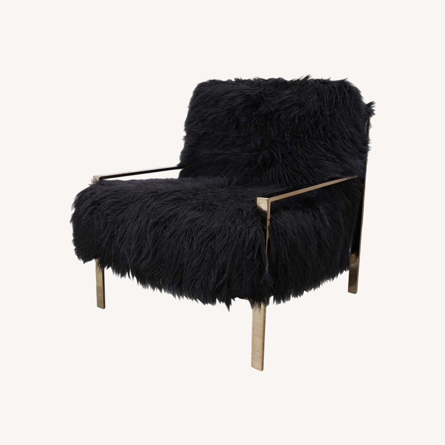 Jonathan Louis Faux Fur Black Chair Set of 2 - image-0