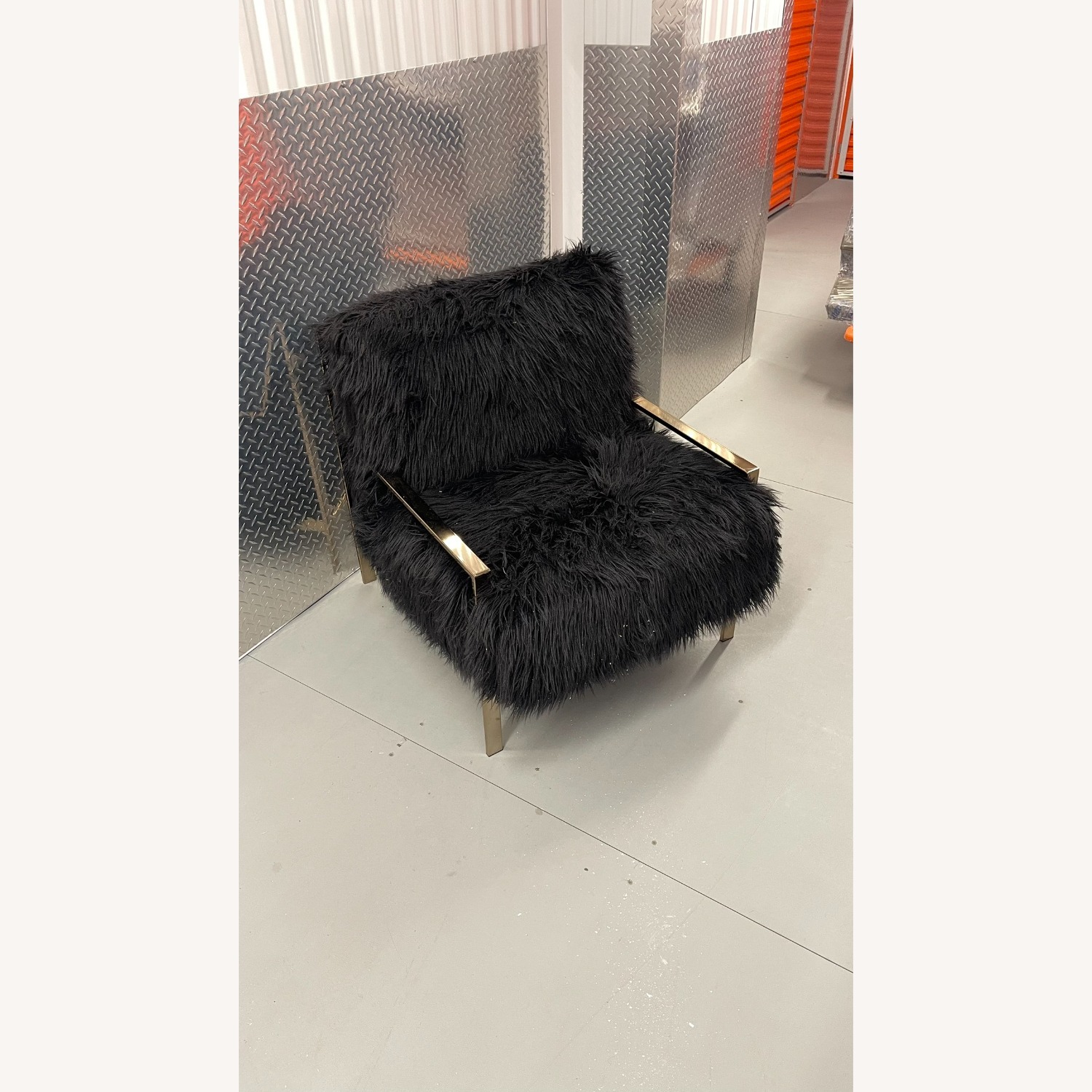 Jonathan Louis Faux Fur Black Chair Set of 2 - image-5