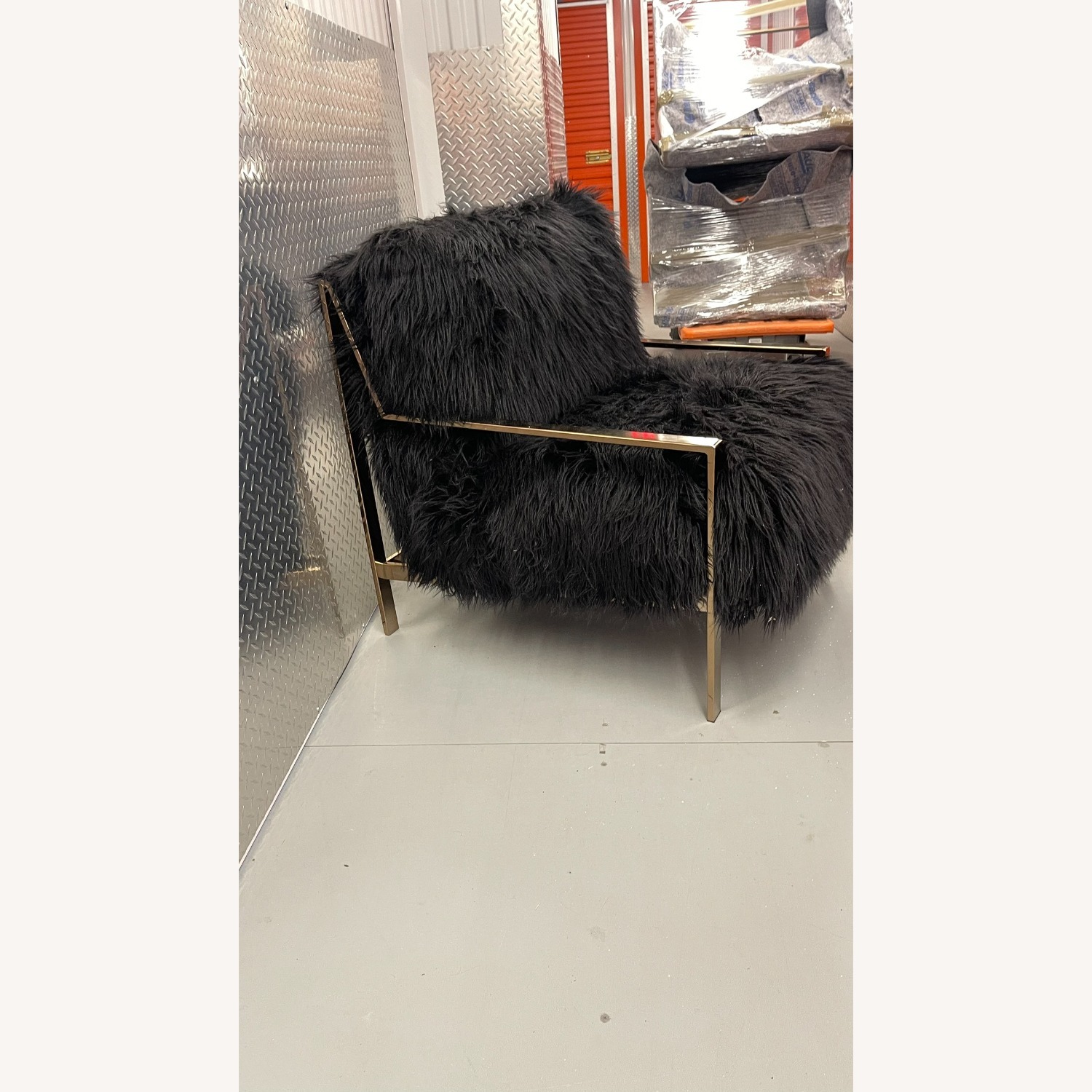 Jonathan Louis Faux Fur Black Chair Set of 2 - image-6