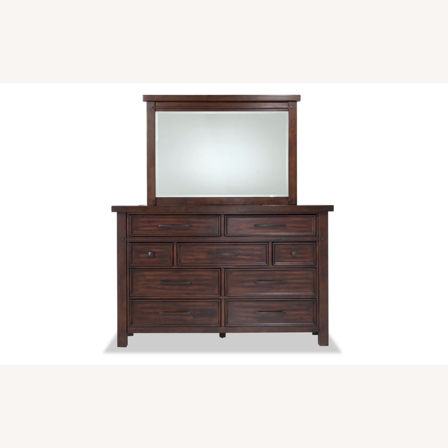 Hudson Pecan 9 Drawer Dresser & Mirror - image-4