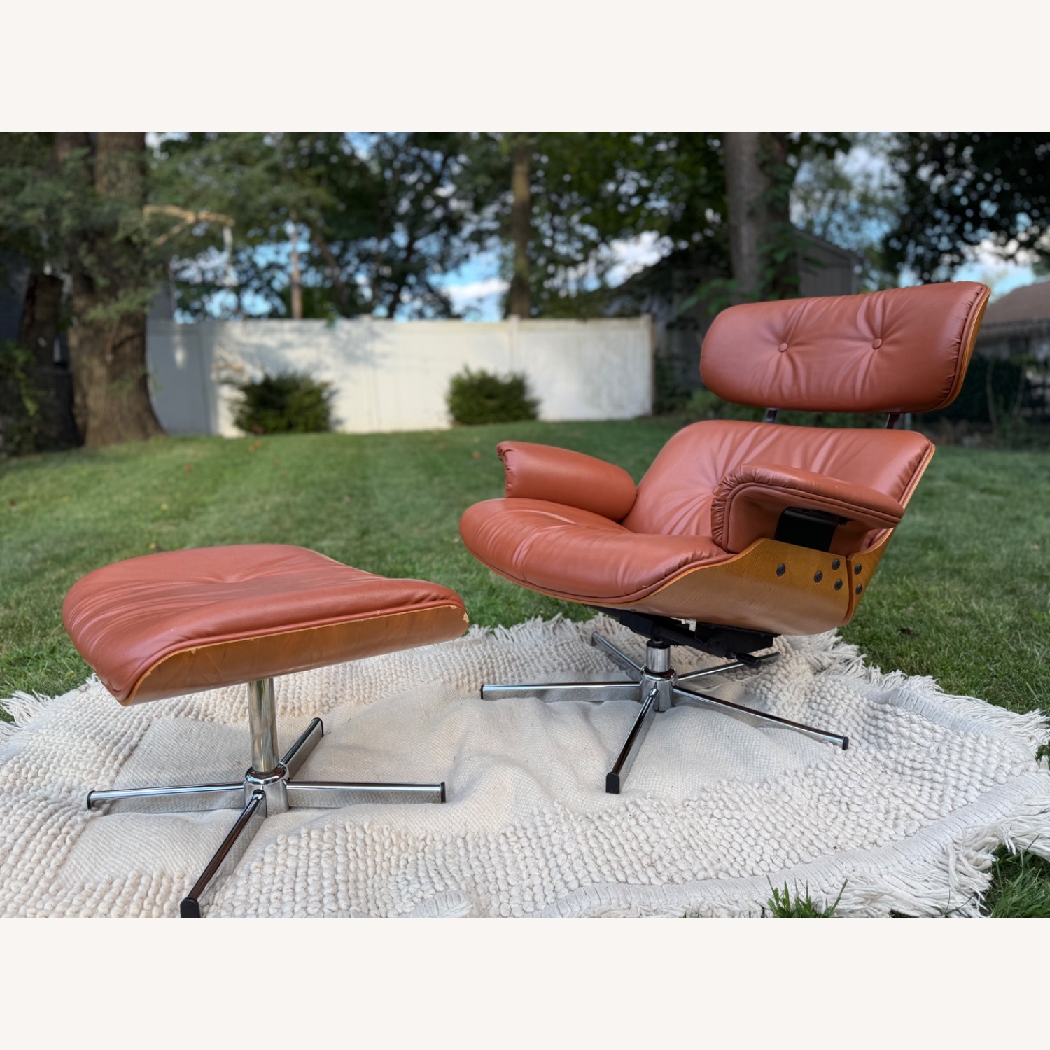 Cofemo Vintage Swivel / Rocker Chair & Ottoman Set - image-2