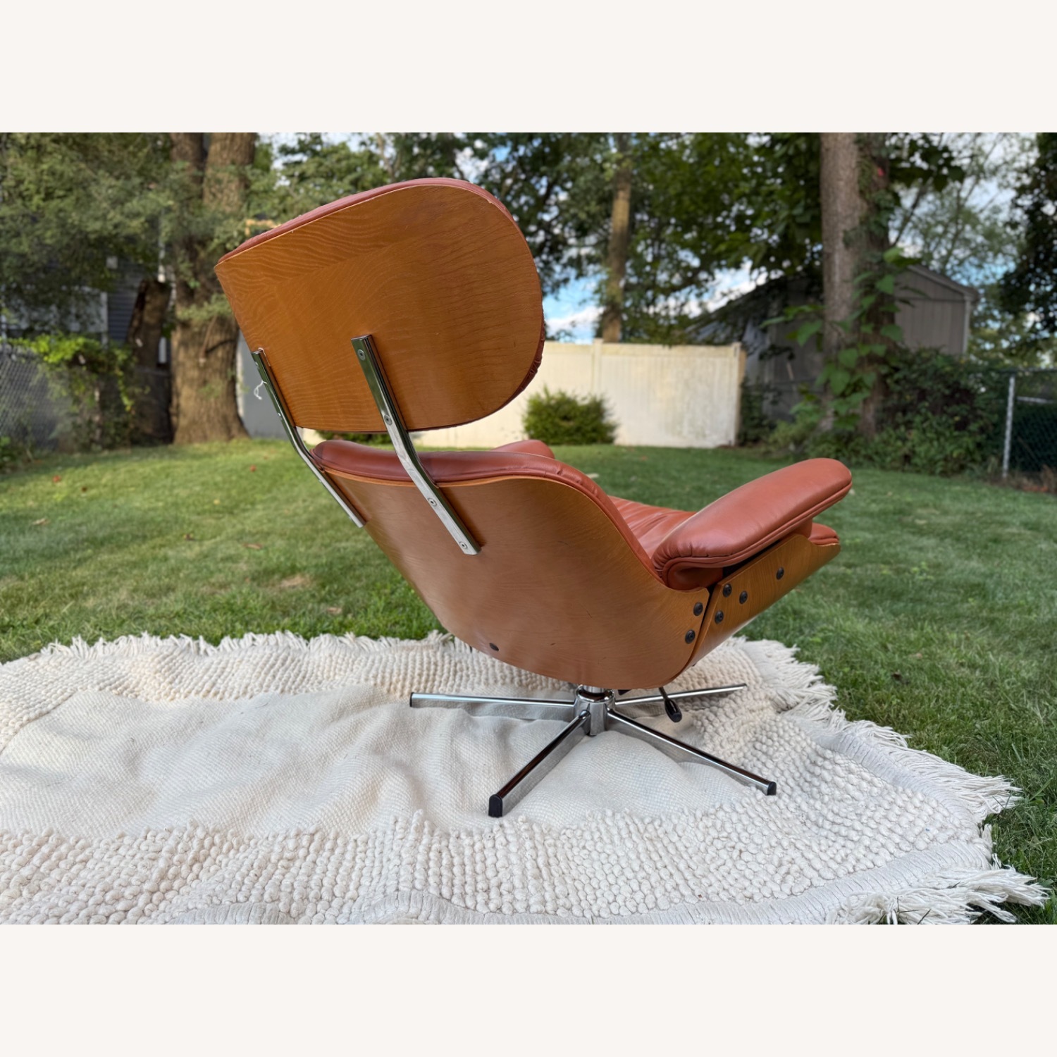 Cofemo Vintage Swivel / Rocker Chair & Ottoman Set - image-6