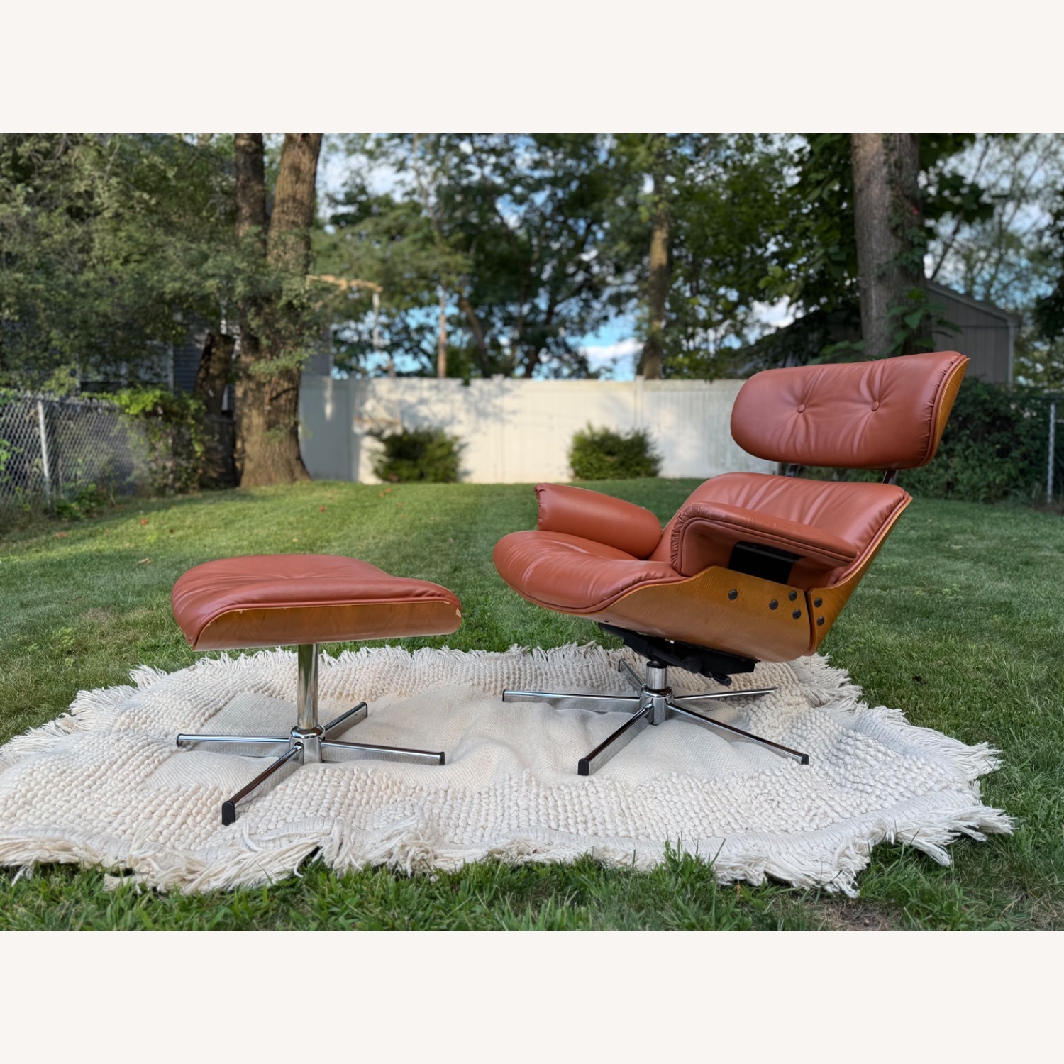 Cofemo Vintage Swivel / Rocker Chair & Ottoman Set - image-1