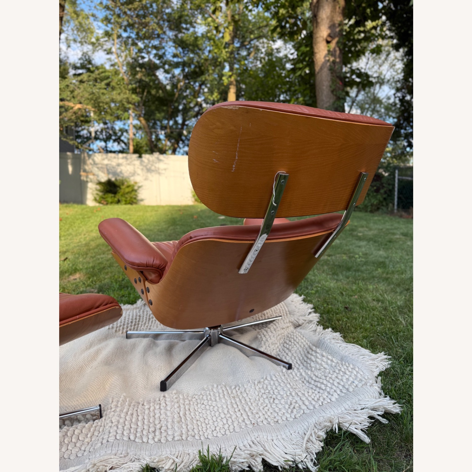 Cofemo Vintage Swivel / Rocker Chair & Ottoman Set - image-5